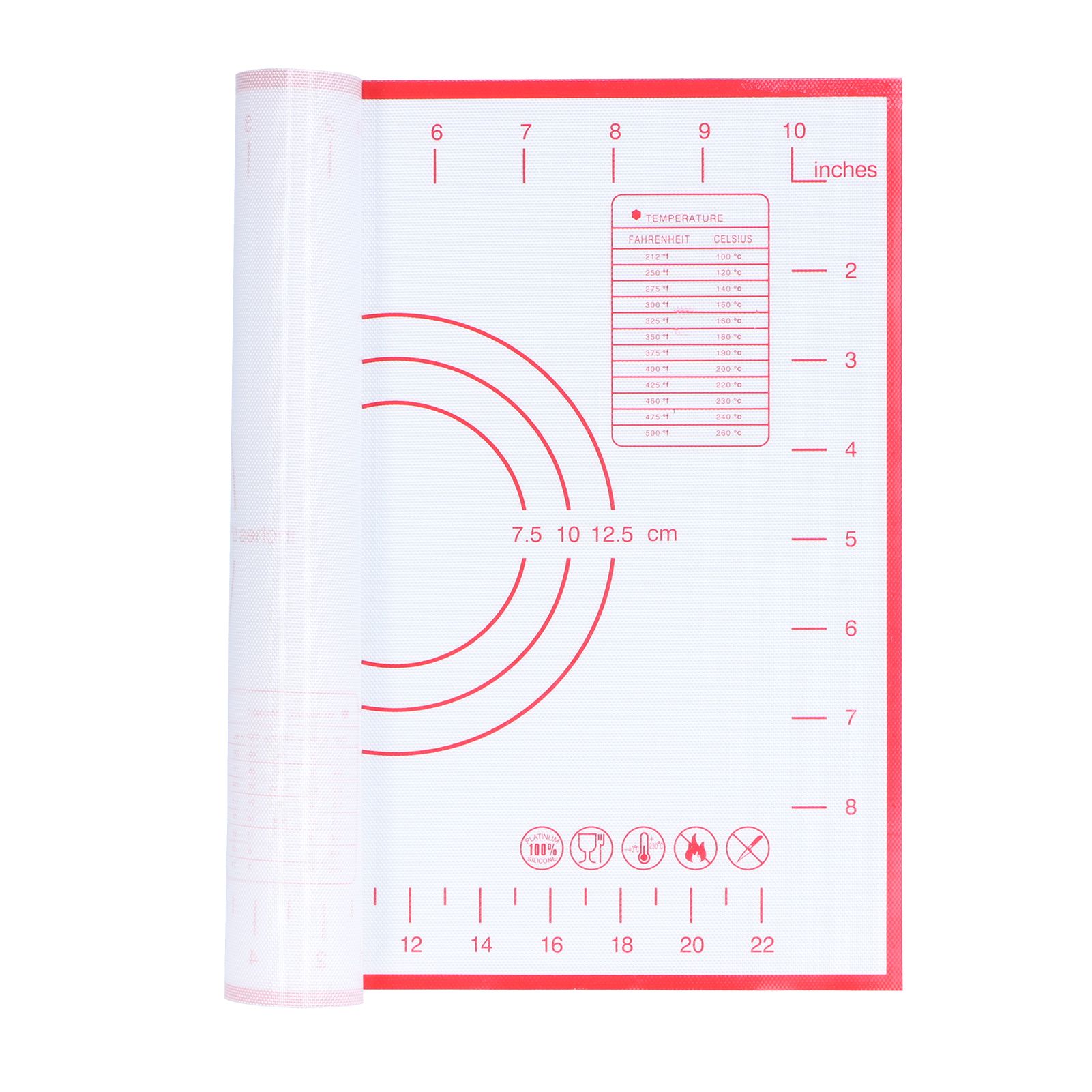 Baking Mat Silicone Non Slip Heat Resistant Dough Mat with Scale for Home view 10