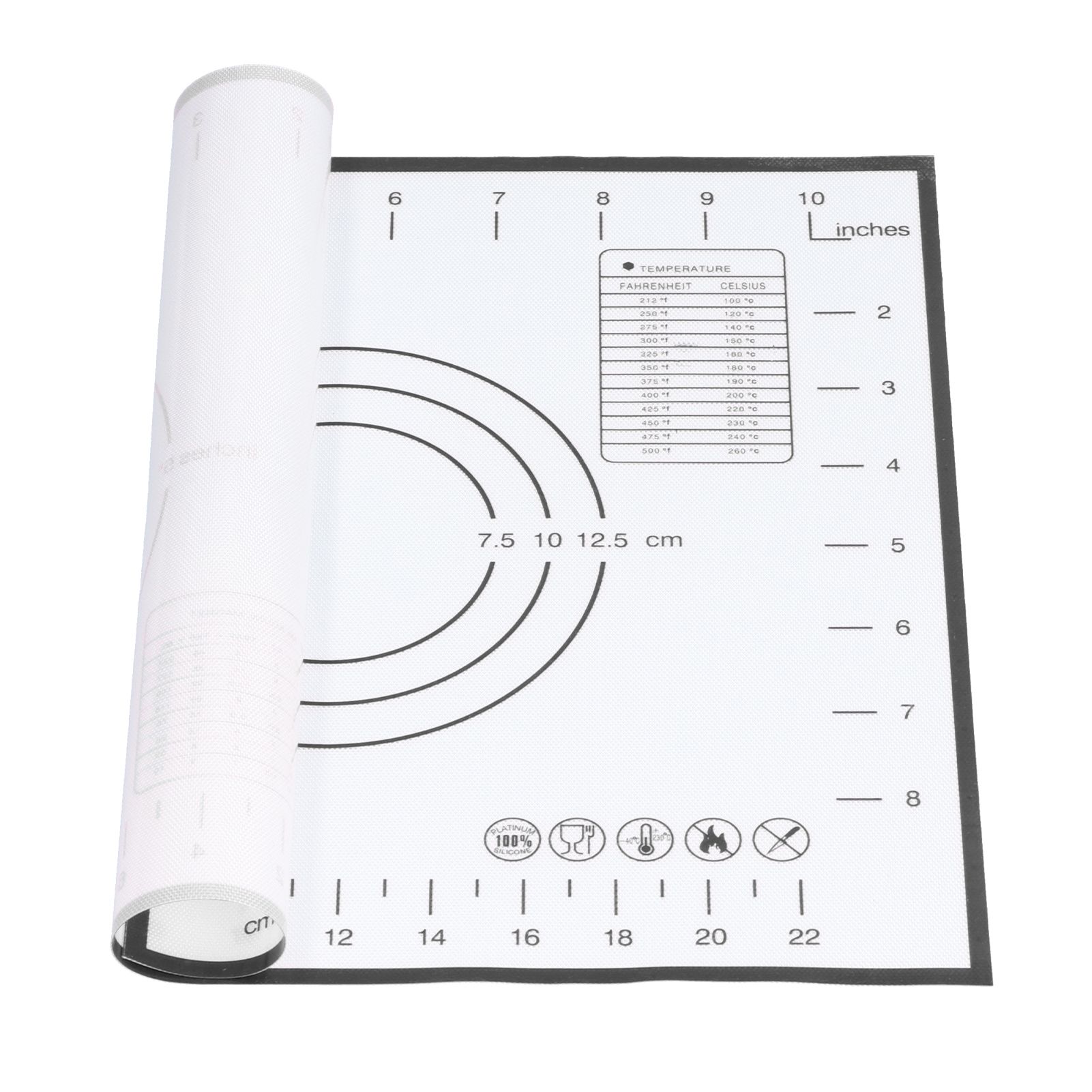 Baking Mat Silicone Non Slip Heat Resistant Dough Mat with Scale for Home view 5
