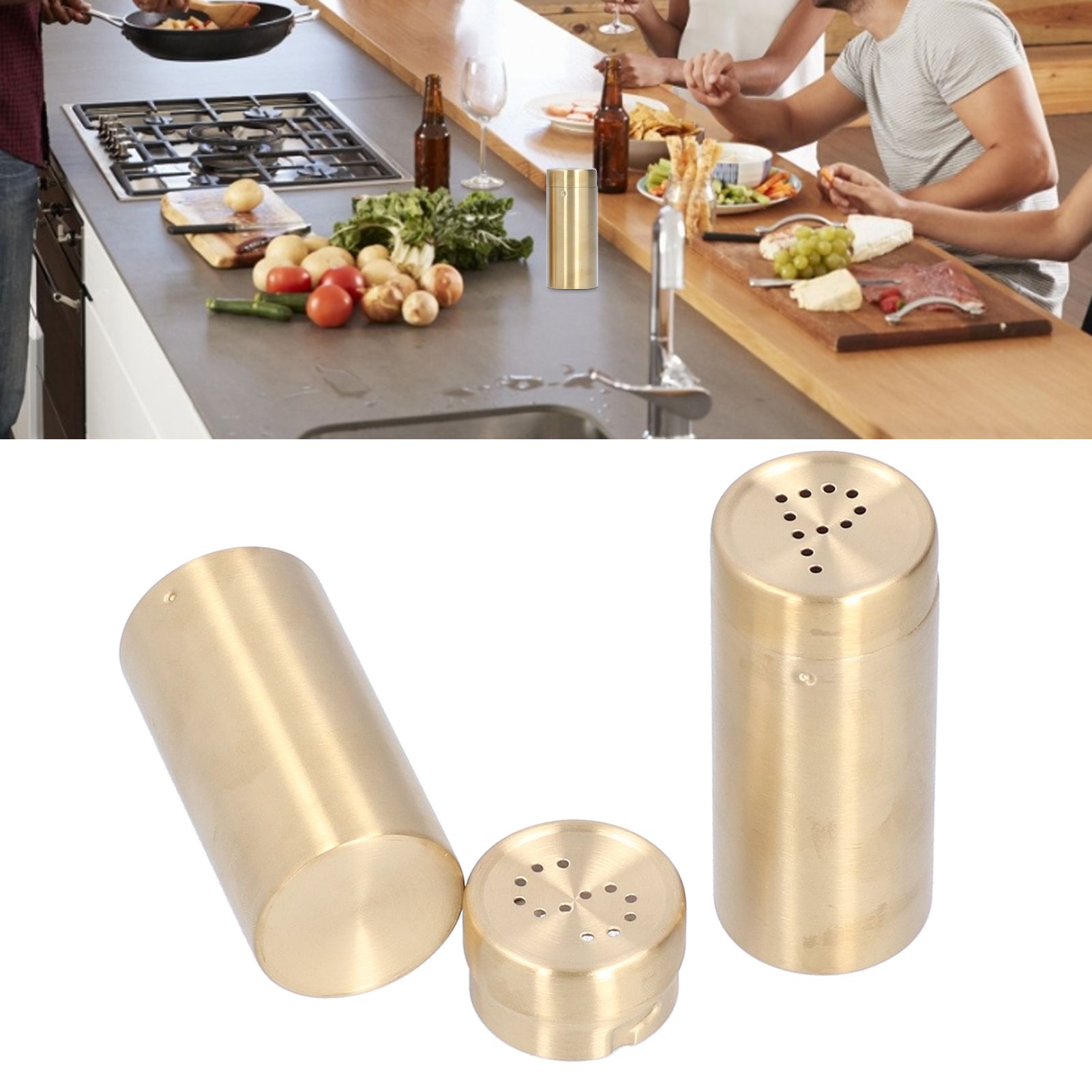 2pcs Spice Jar Stainless Steel Seasoning Bottle Salt and Pepper Shaker Kitchen view 11