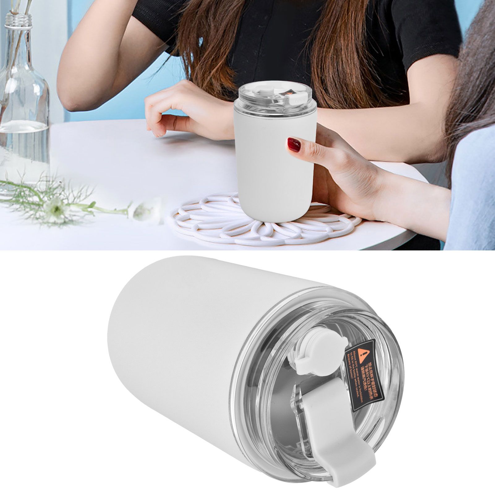 280ml Coffee Cup Household Portable Large Capacity Silicone Stainless Steel view 12