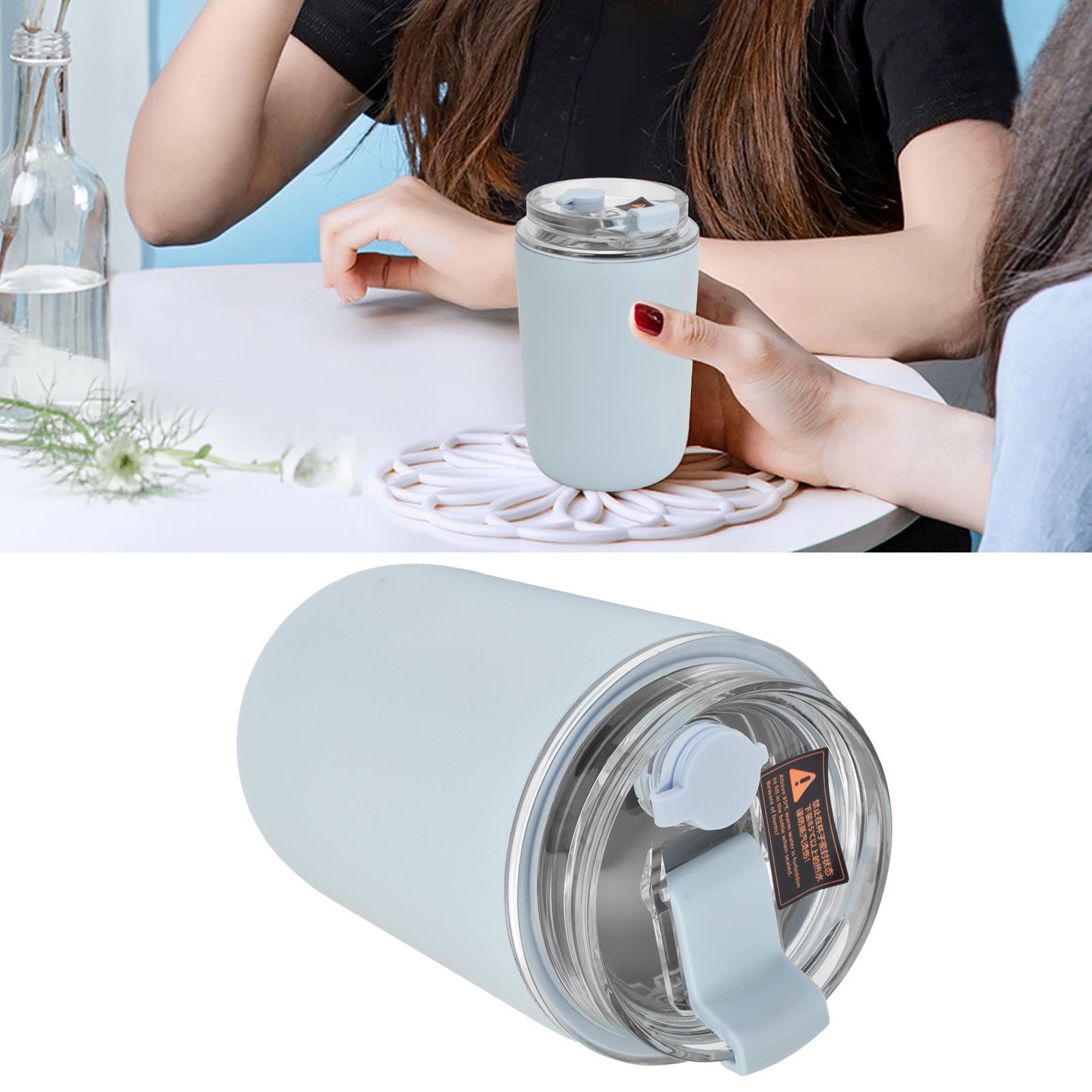 280ml Coffee Cup Household Portable Large Capacity Silicone Stainless Steel view 12