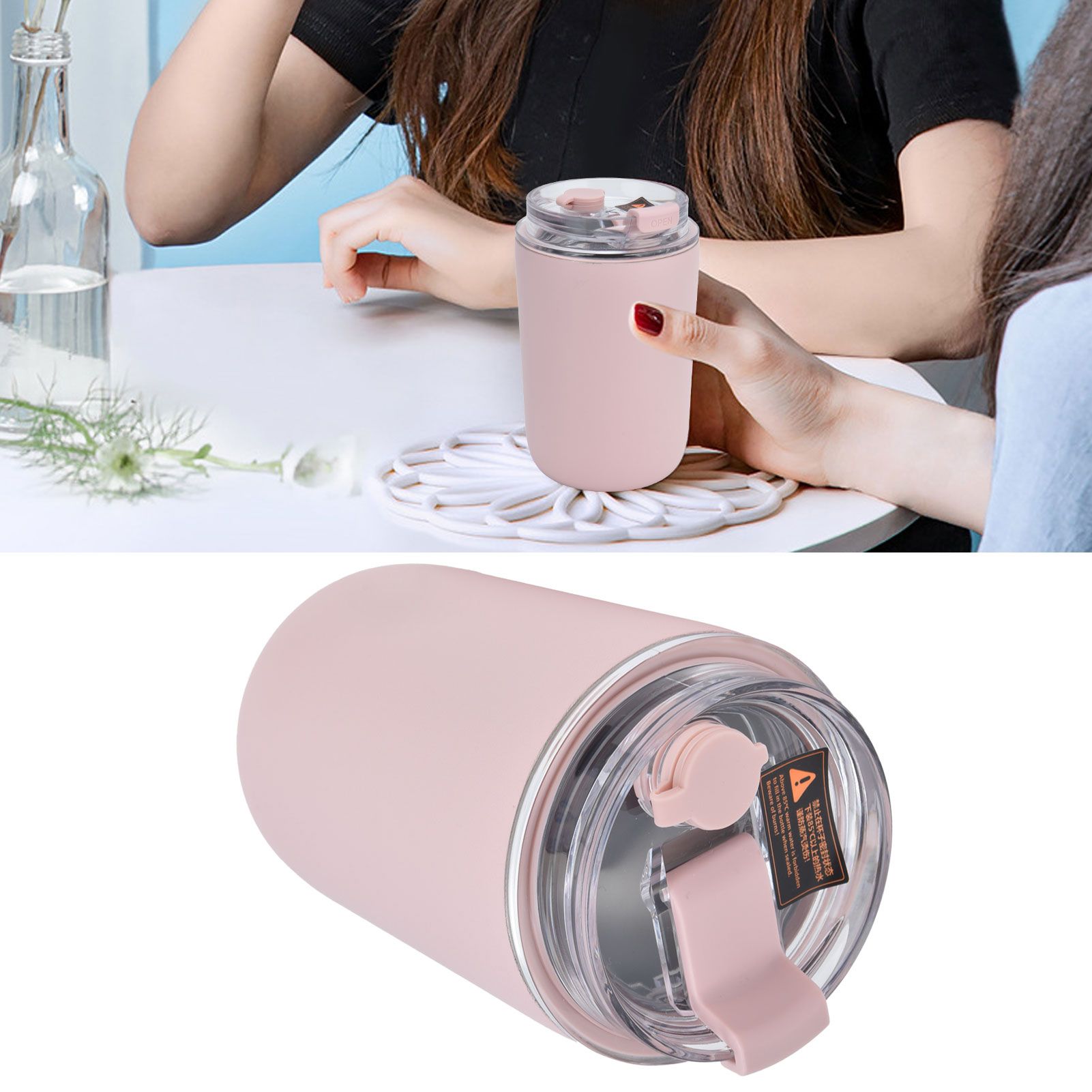 280ml Coffee Cup Household Portable Large Capacity Silicone Stainless Steel view 12