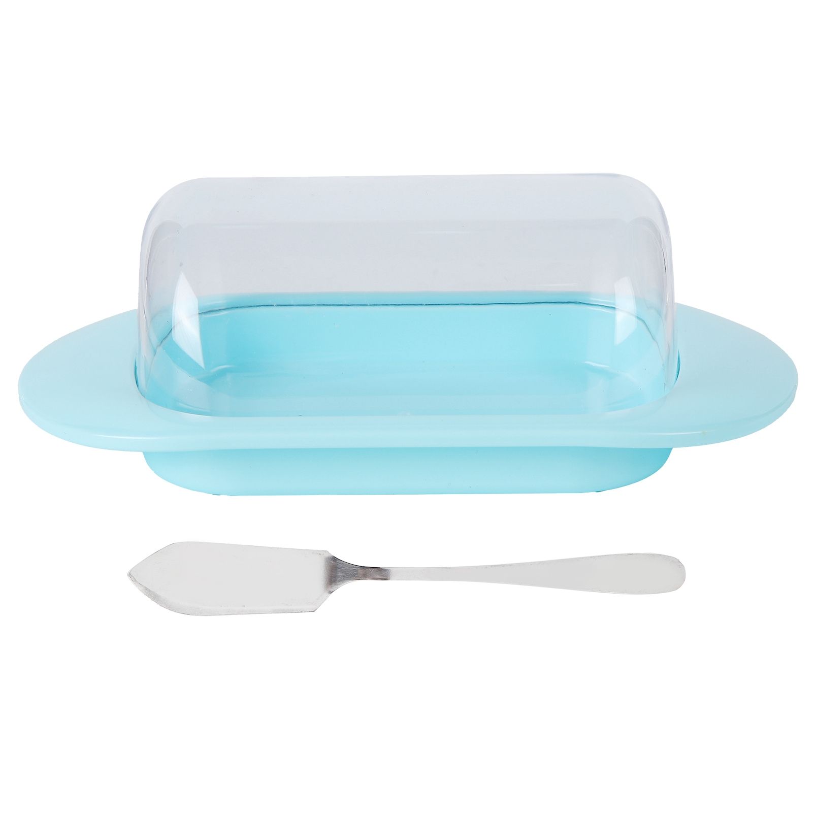 Round Edge Plastic Butter Storage Box Cheese Dessert Bread Server Keeper with