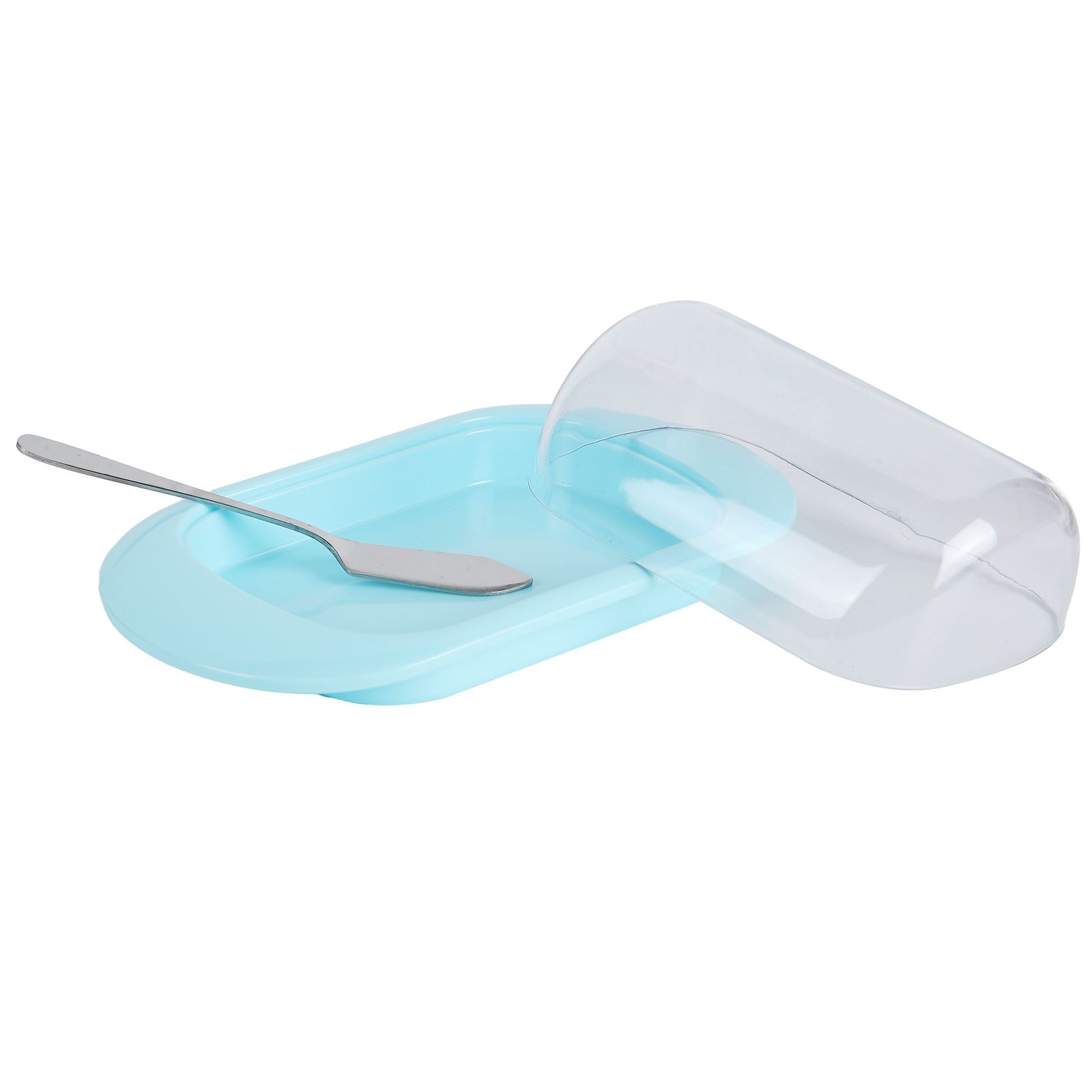 Round Edge Plastic Butter Storage Box Cheese Dessert Bread Server Keeper with view 2