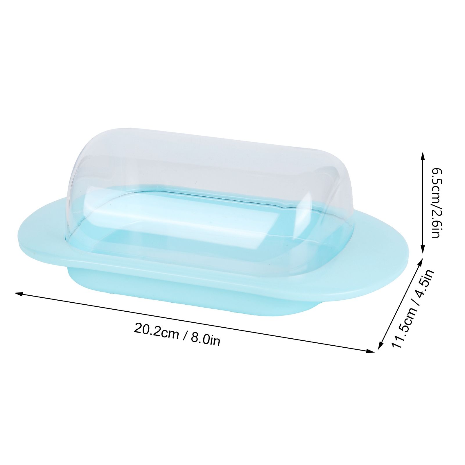 Round Edge Plastic Butter Storage Box Cheese Dessert Bread Server Keeper with view 13