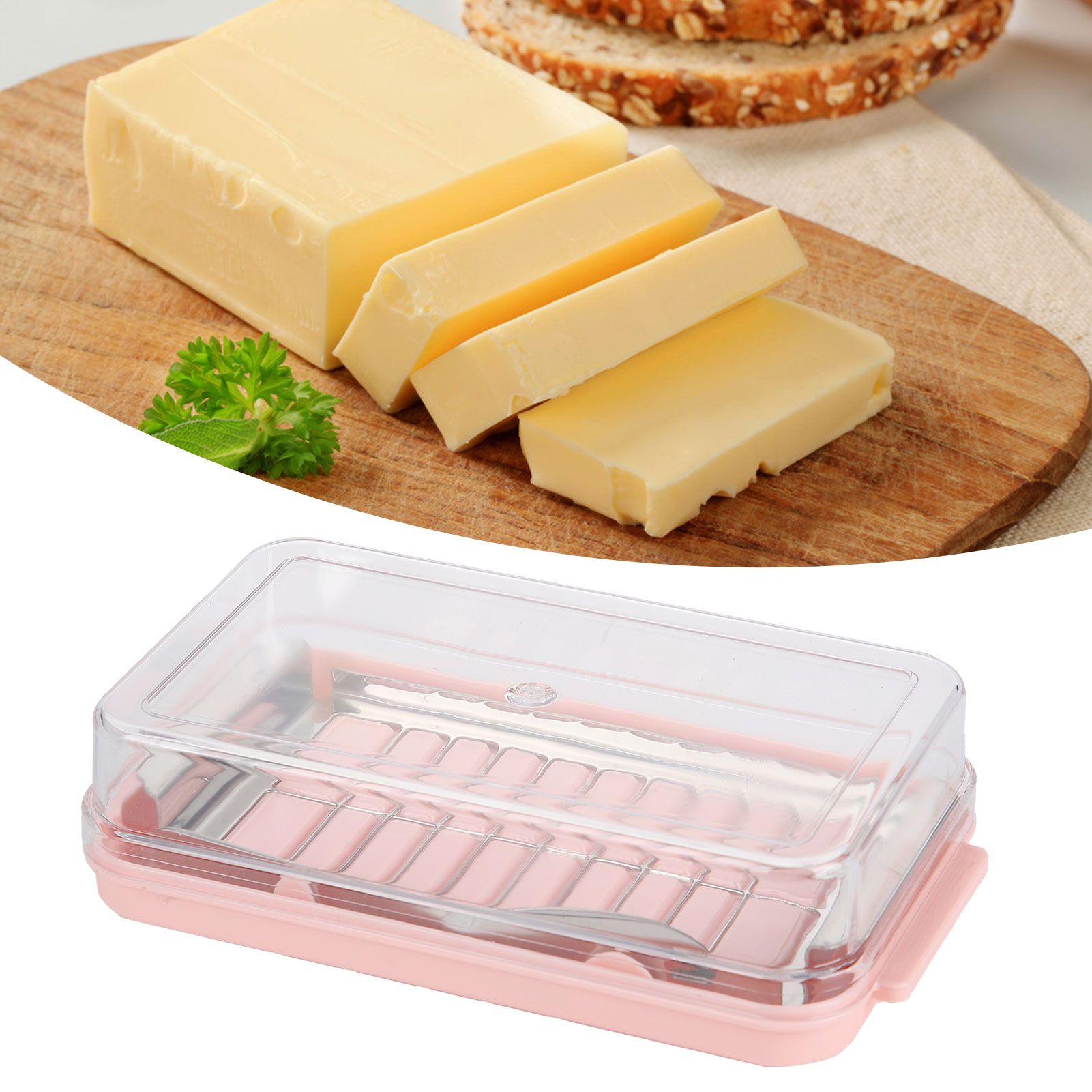 Stainless Steel Butter Cutter Container Butter Storage Box with Transparent view 11