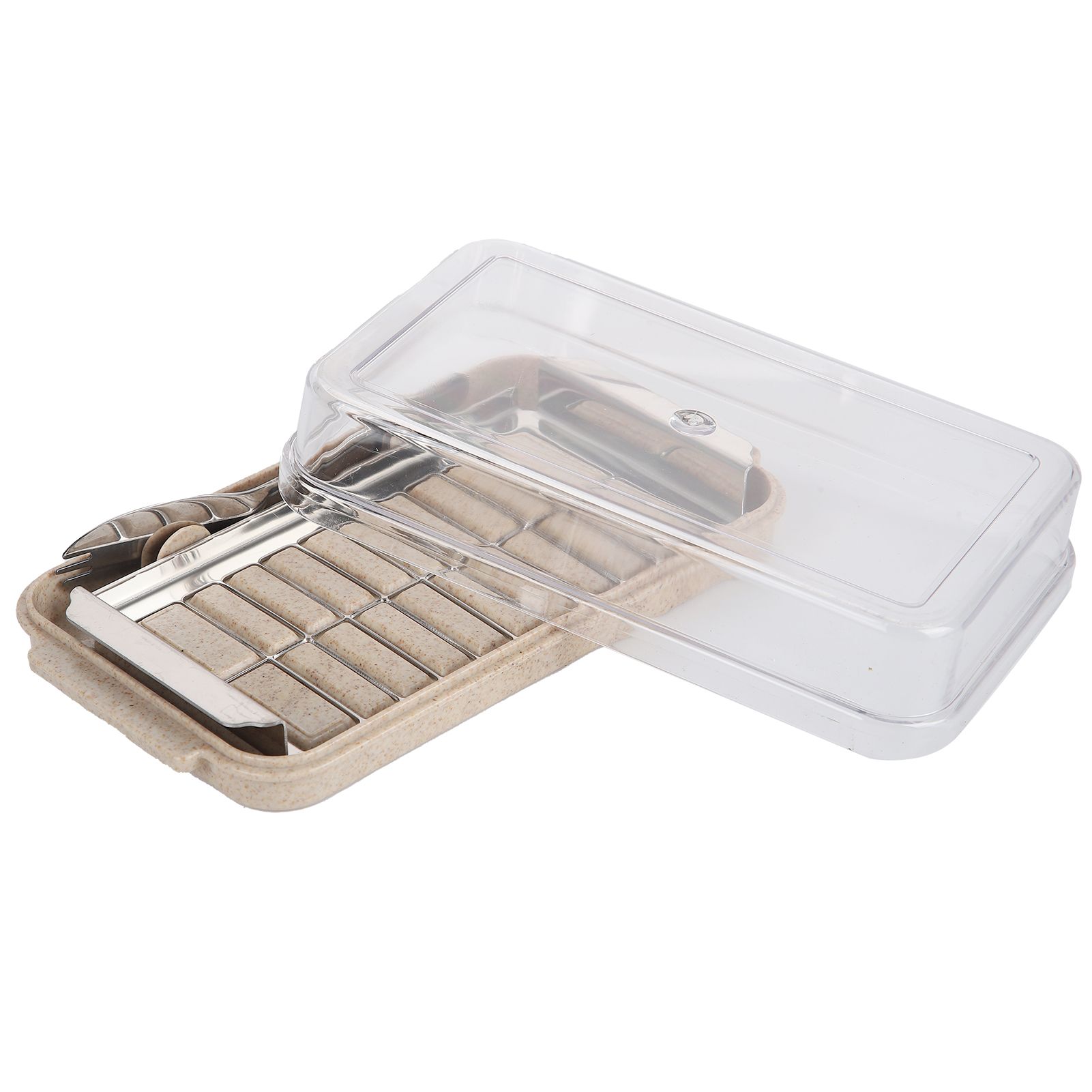 Stainless Steel Butter Cutter Container Butter Storage Box with Transparent view 3