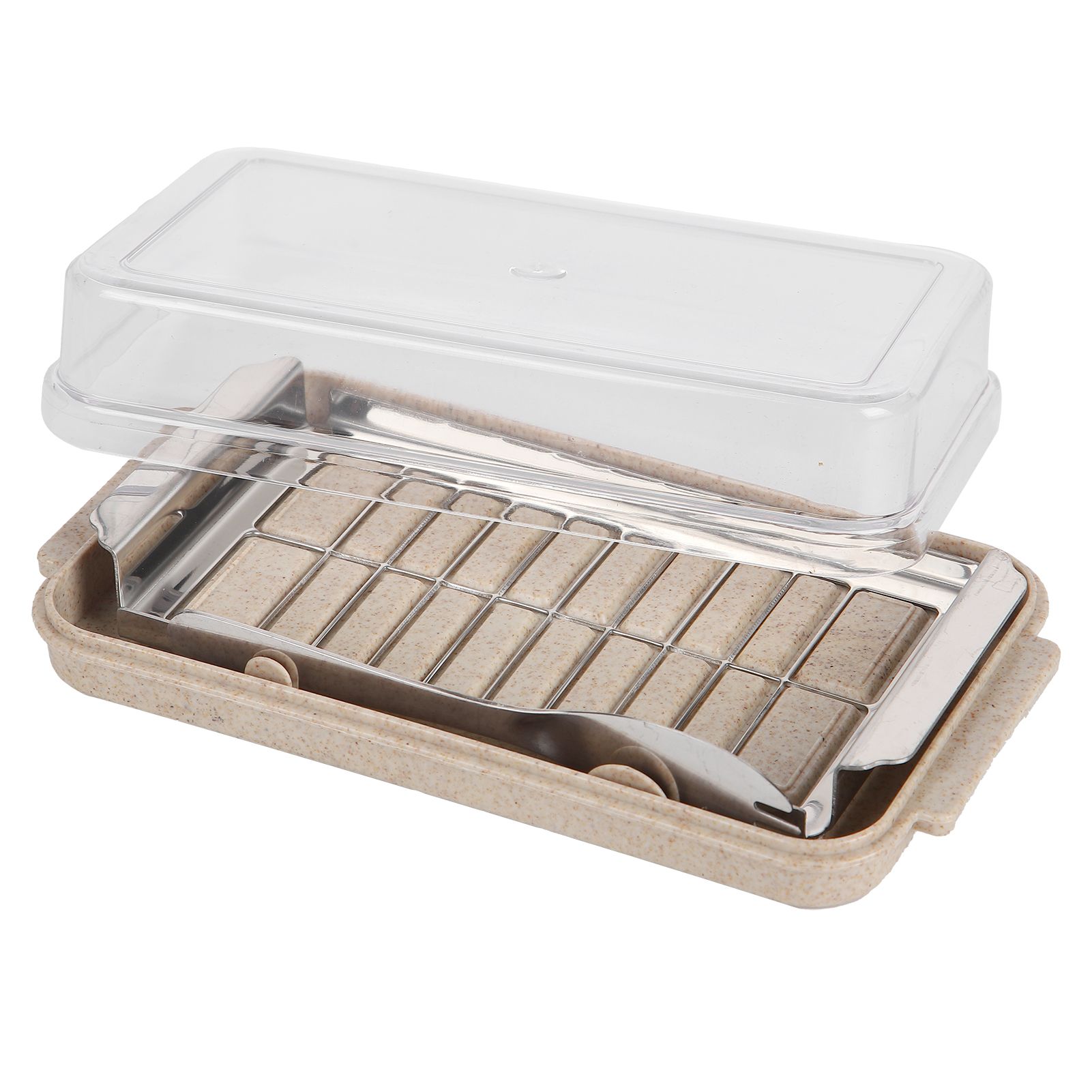 Stainless Steel Butter Cutter Container Butter Storage Box with Transparent view 4