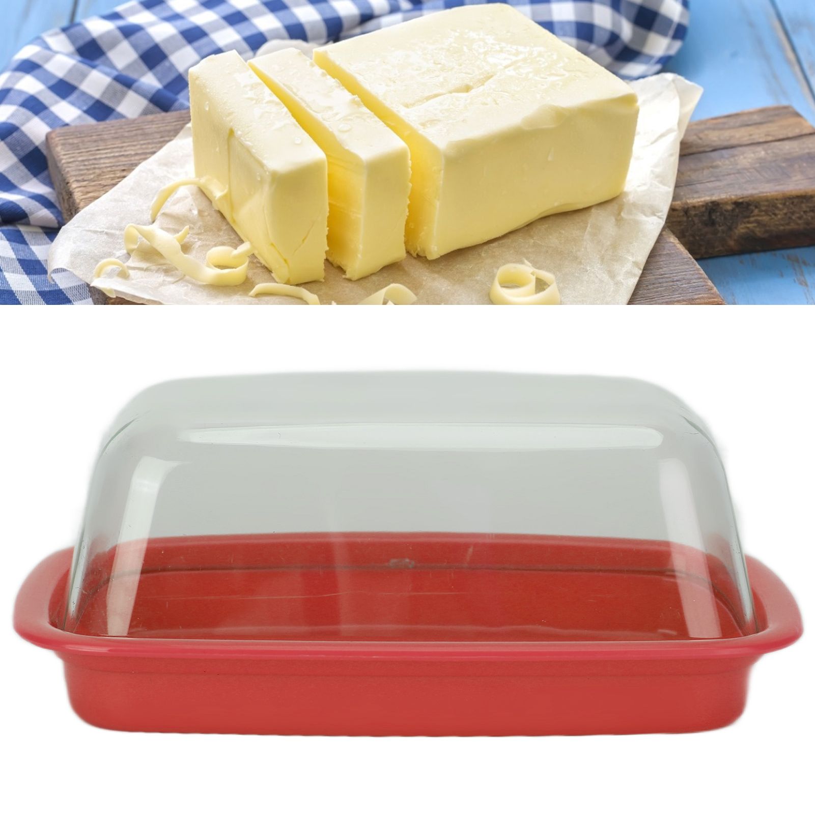 Curved Butter Storage Box with Lid Cheese Plate Butter Holder Tray Baking Tool view 11