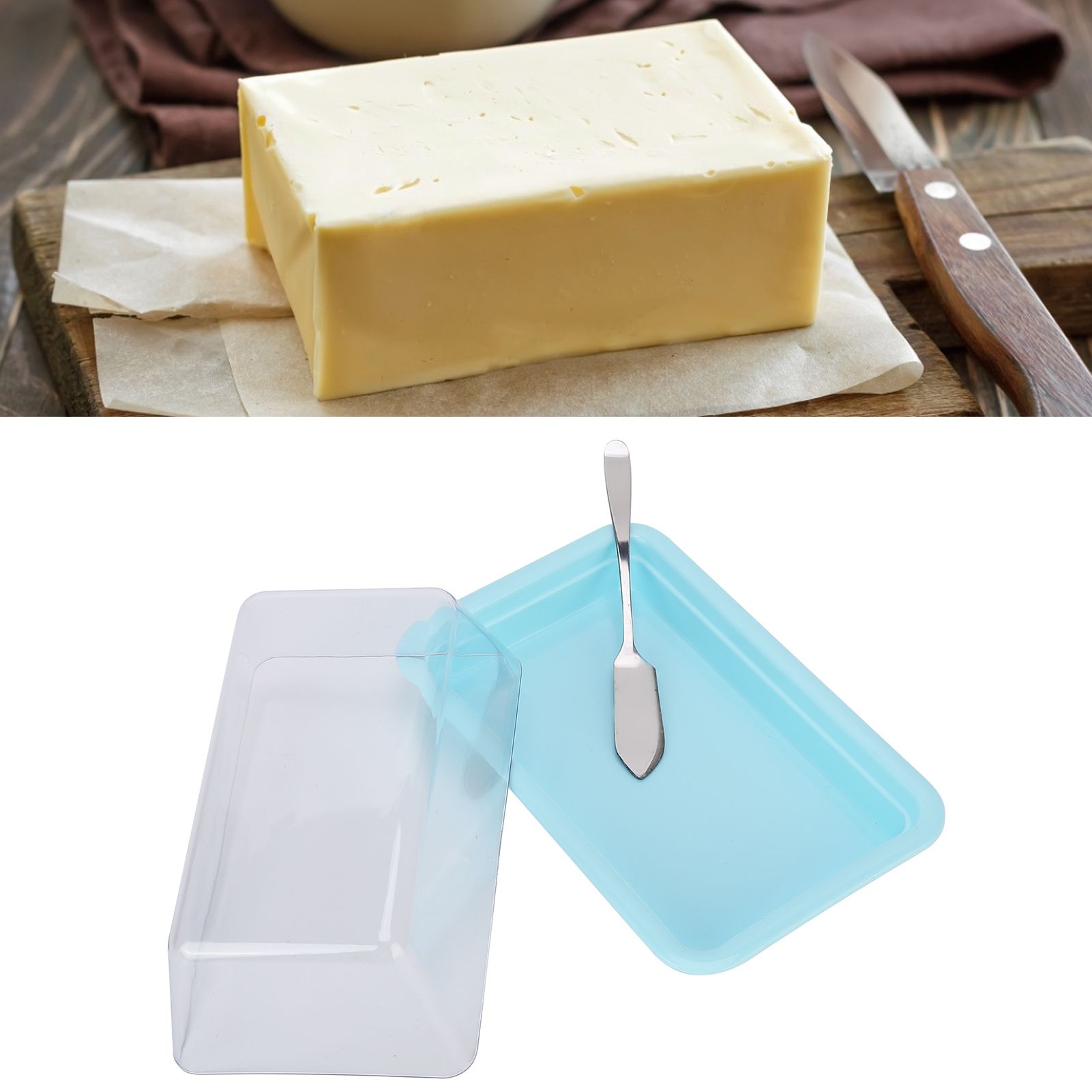 Rectangular Butter Cutting Box with Lid Portable Butter Storage Box for Home view 12