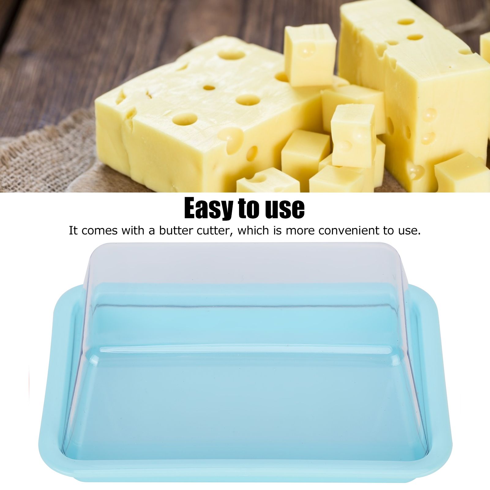 Rectangular Butter Cutting Box with Lid Portable Butter Storage Box for Home view 15