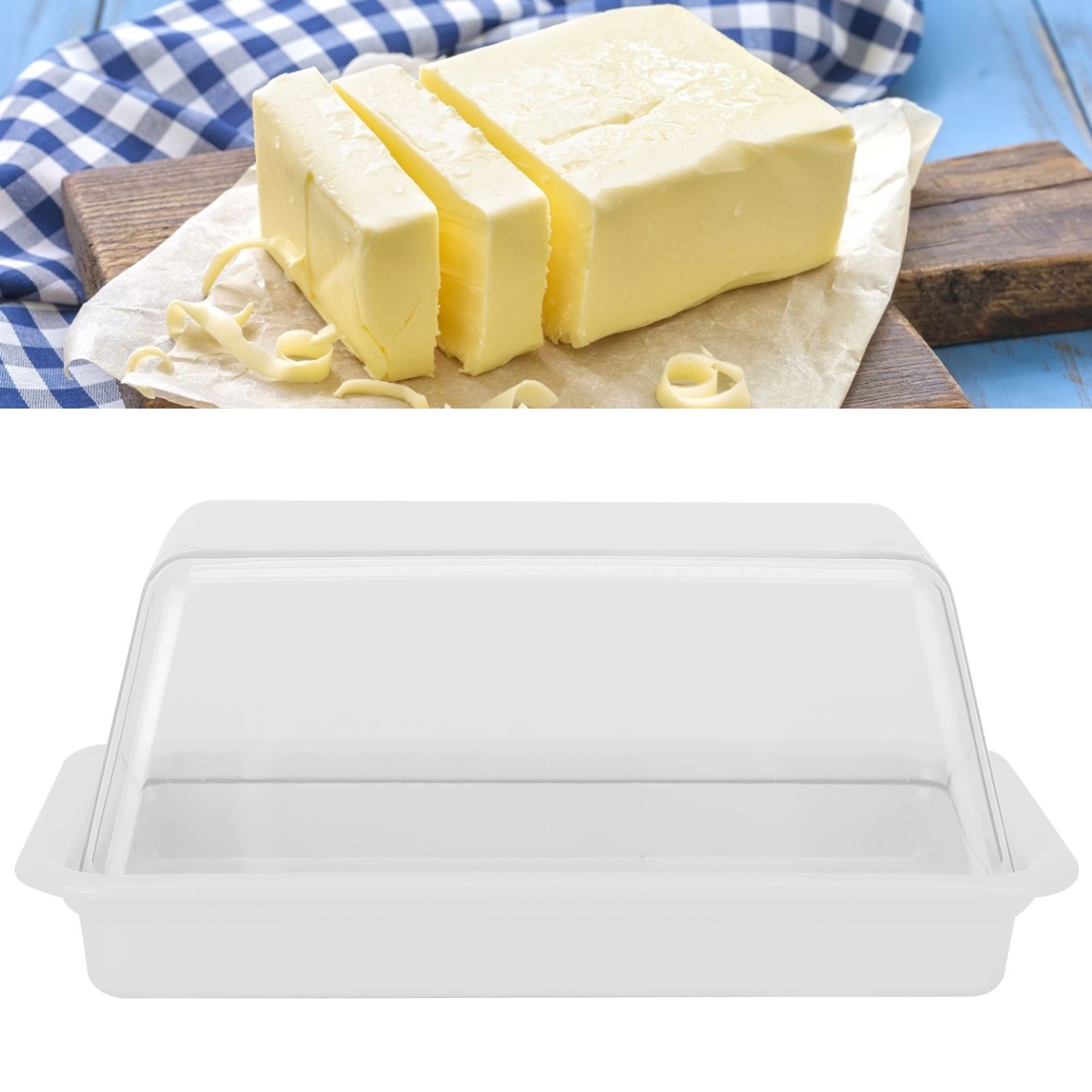 Rectangular Butter Cutting Box with Lid Portable Butter Storage Box for Home view 11