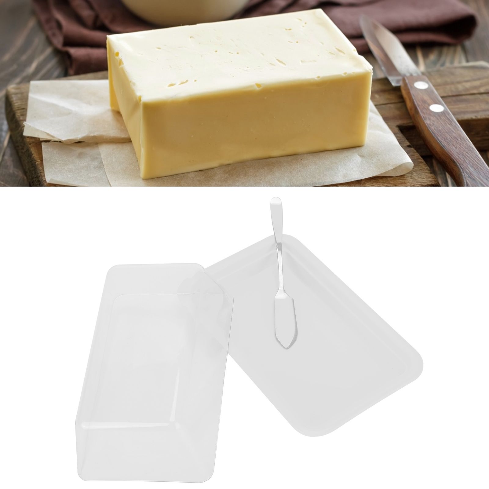 Rectangular Butter Cutting Box with Lid Portable Butter Storage Box for Home view 12