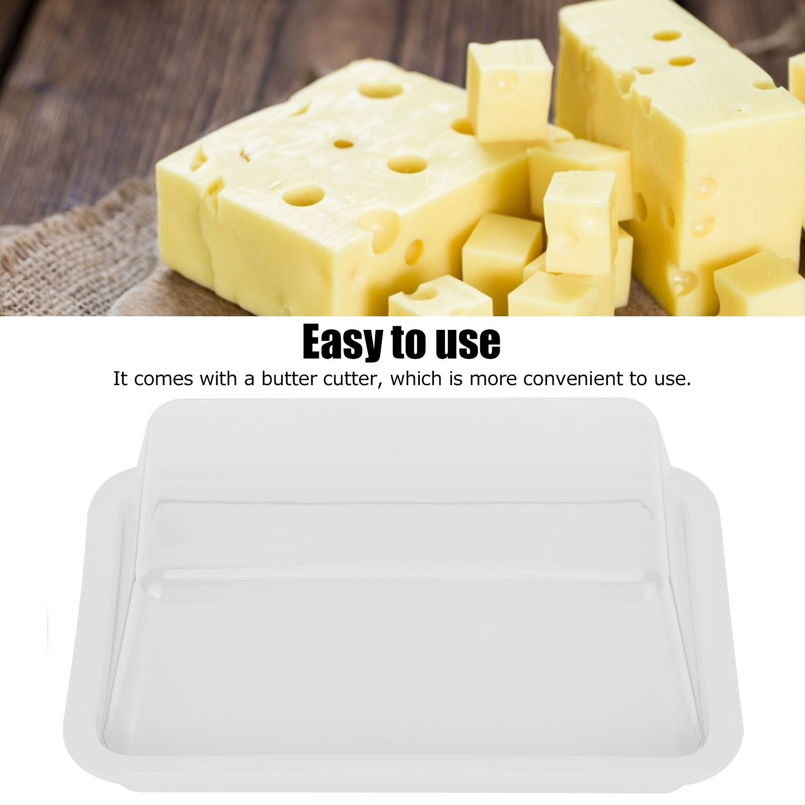Rectangular Butter Cutting Box with Lid Portable Butter Storage Box for Home view 15