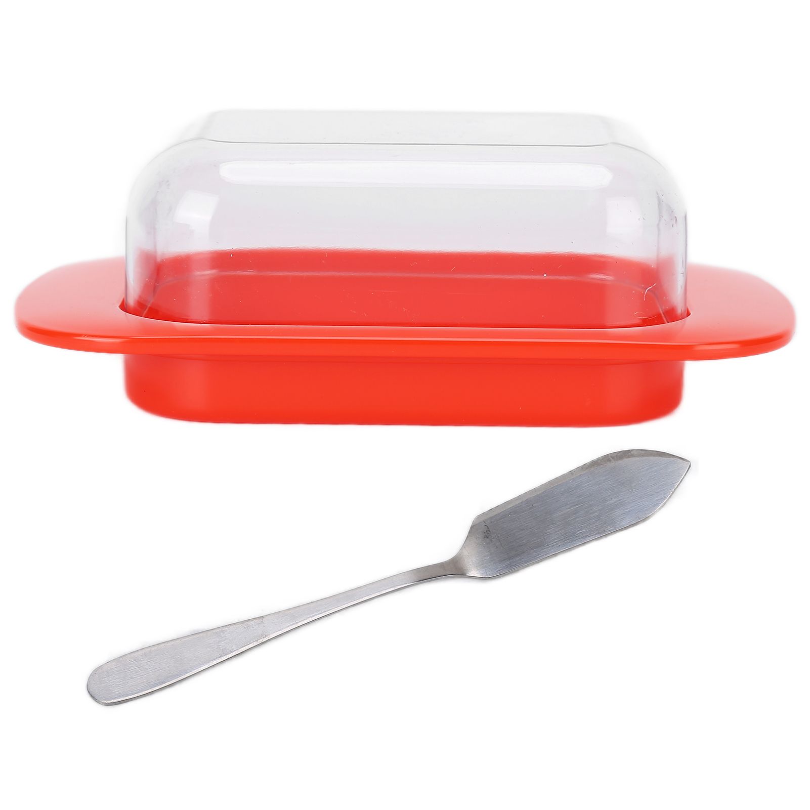 Wide Rectangular Butter Container with Lid Knife Portable Small Cheese Dish
