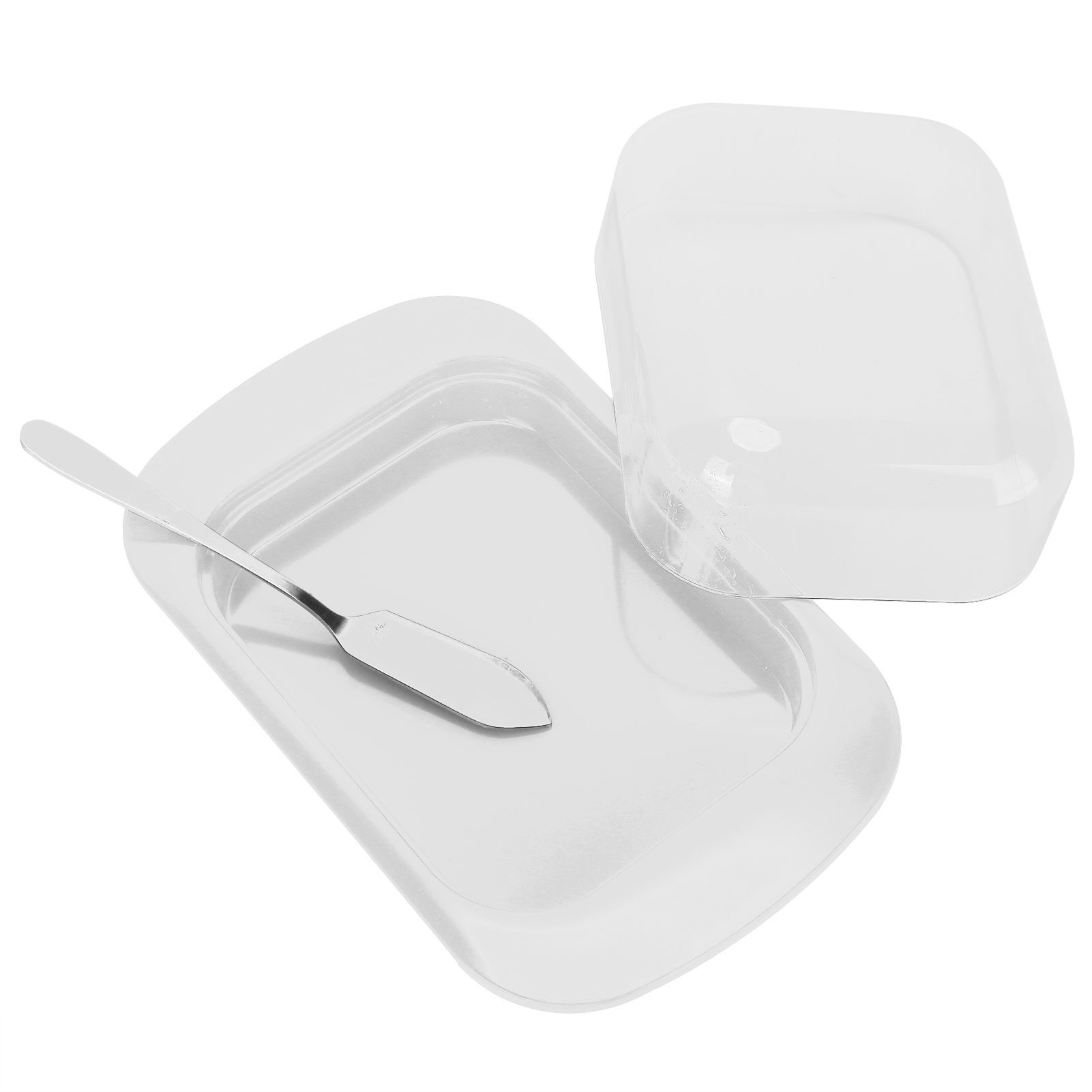 Wide Rectangular Butter Container with Lid Knife Portable Small Cheese Dish view 3