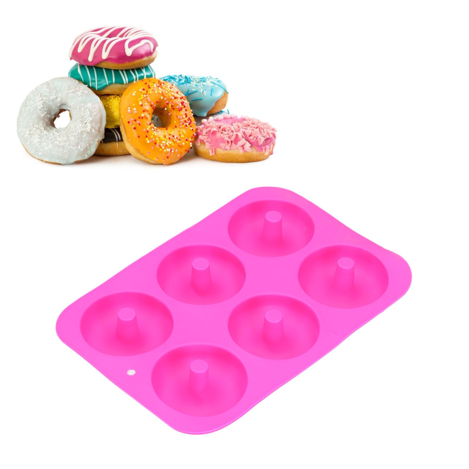 Donut Baking Pans 6 Grid Silicone Non Stick Donut Moulders for DIY Baking Lovers view 11