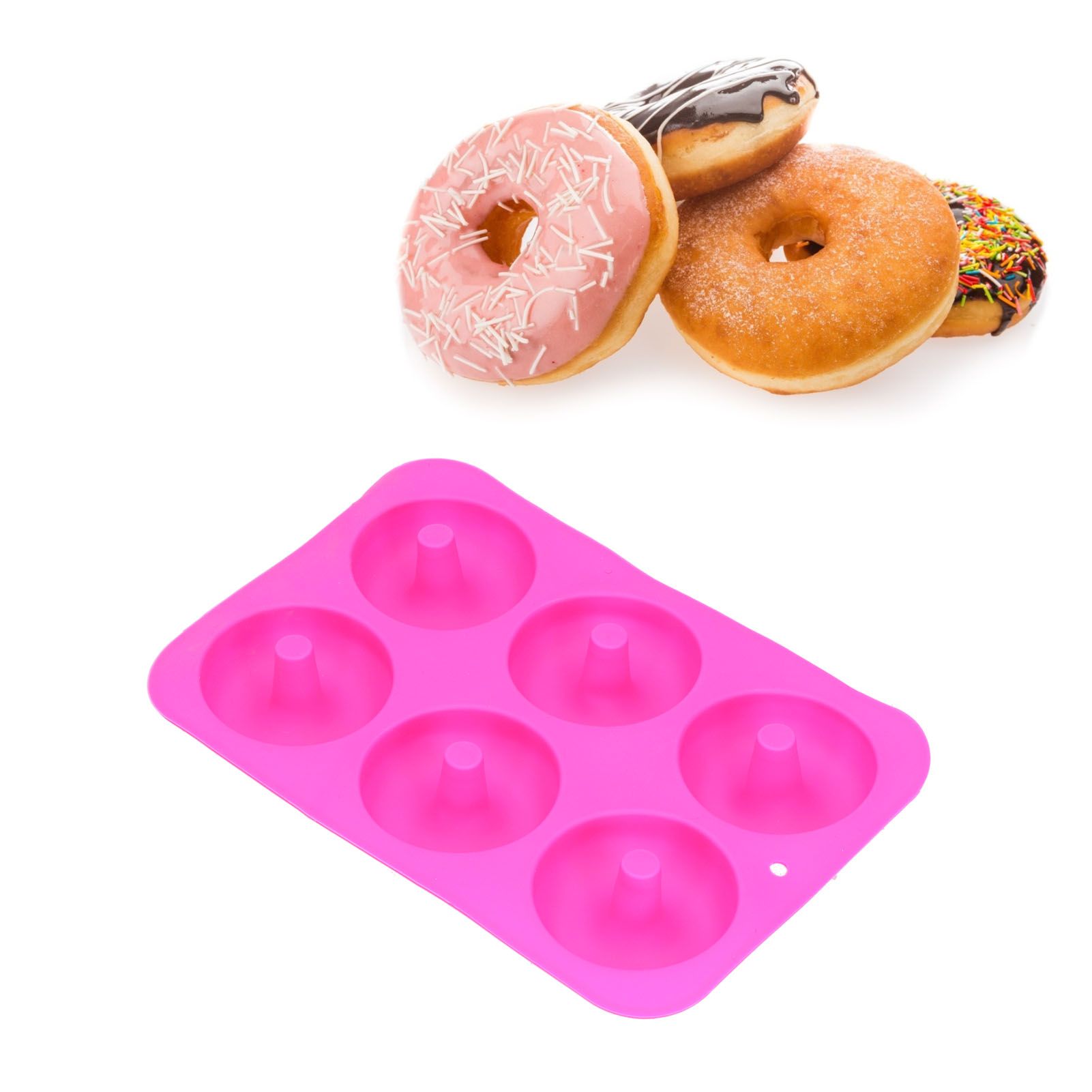 Donut Baking Pans 6 Grid Silicone Non Stick Donut Moulders for DIY Baking Lovers view 12