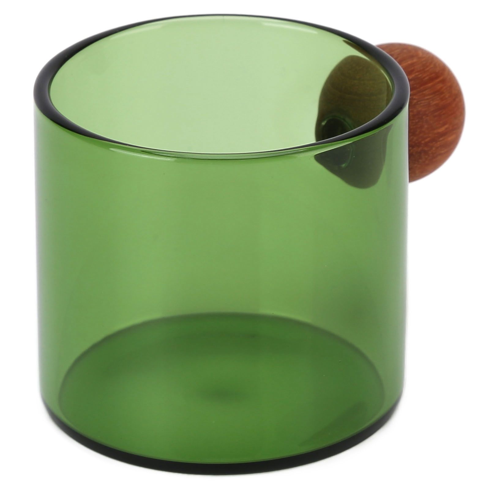 Glass Coffee Cup Clear Heatproof Glass Coffee Mug with Wooden Ball Handle for view 2