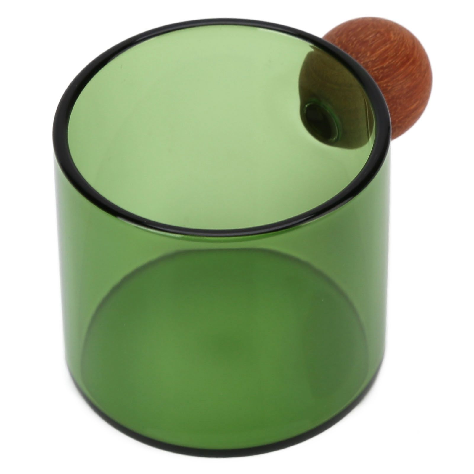 Glass Coffee Cup Clear Heatproof Glass Coffee Mug with Wooden Ball Handle for view 3