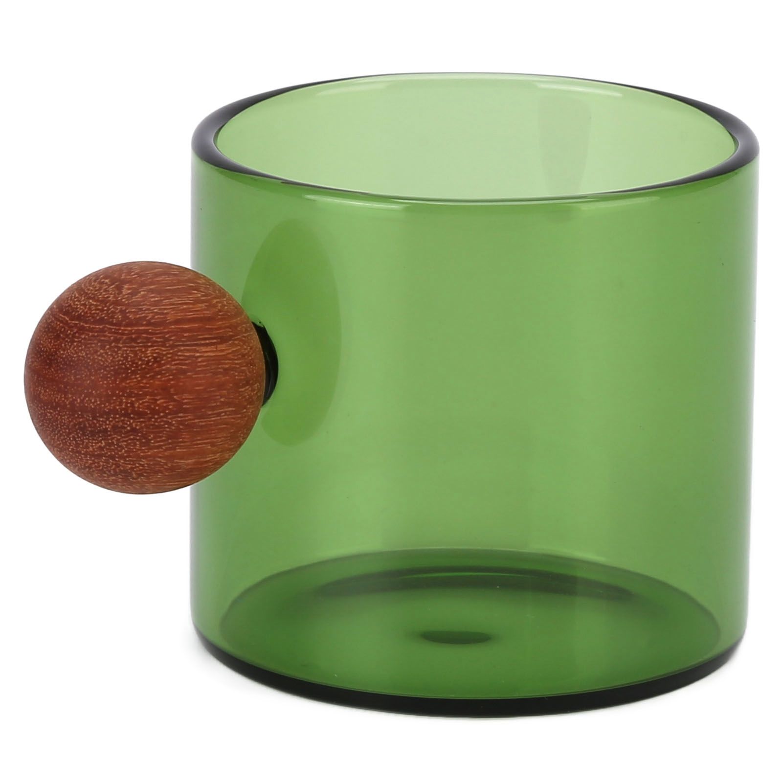 Glass Coffee Cup Clear Heatproof Glass Coffee Mug with Wooden Ball Handle for view 5