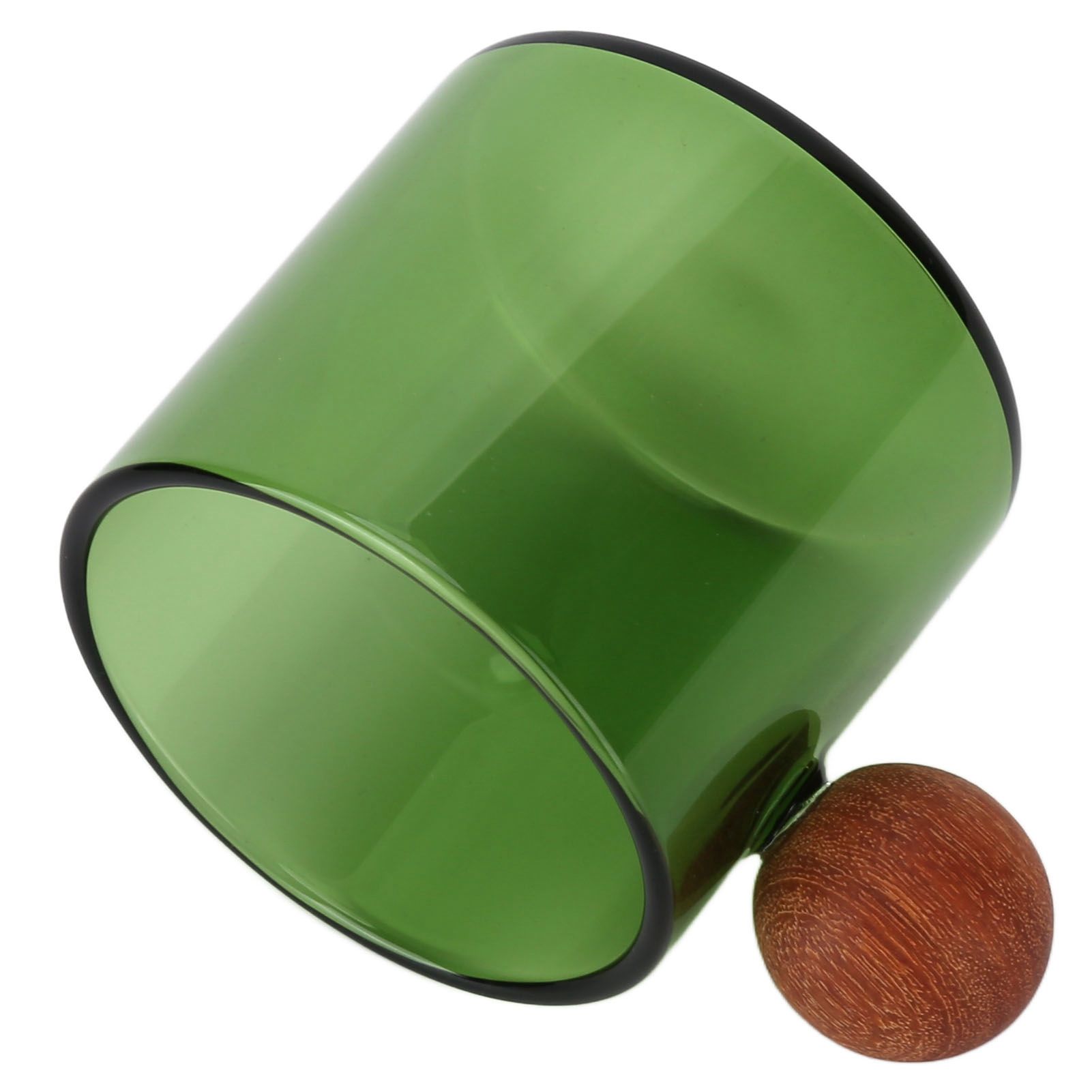 Glass Coffee Cup Clear Heatproof Glass Coffee Mug with Wooden Ball Handle for view 6