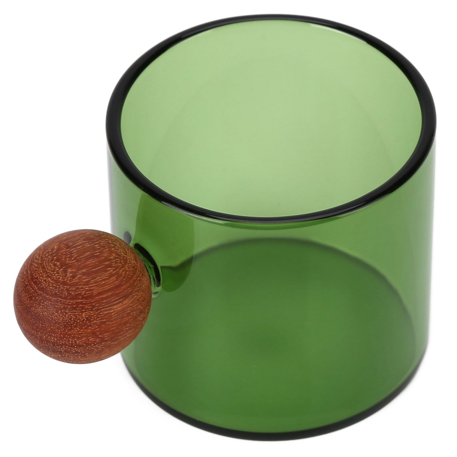 Glass Coffee Cup Clear Heatproof Glass Coffee Mug with Wooden Ball Handle for view 7