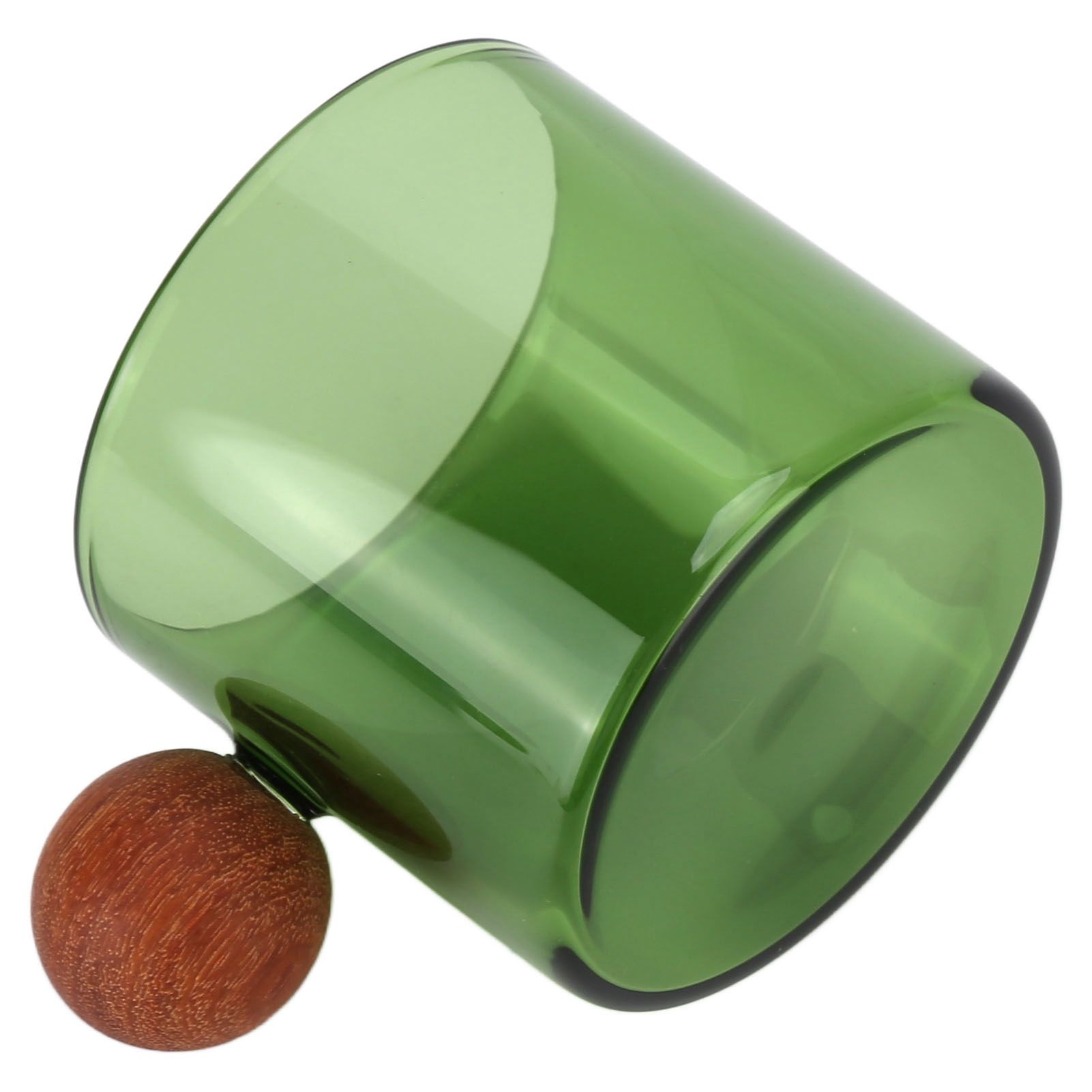 Glass Coffee Cup Clear Heatproof Glass Coffee Mug with Wooden Ball Handle for view 8