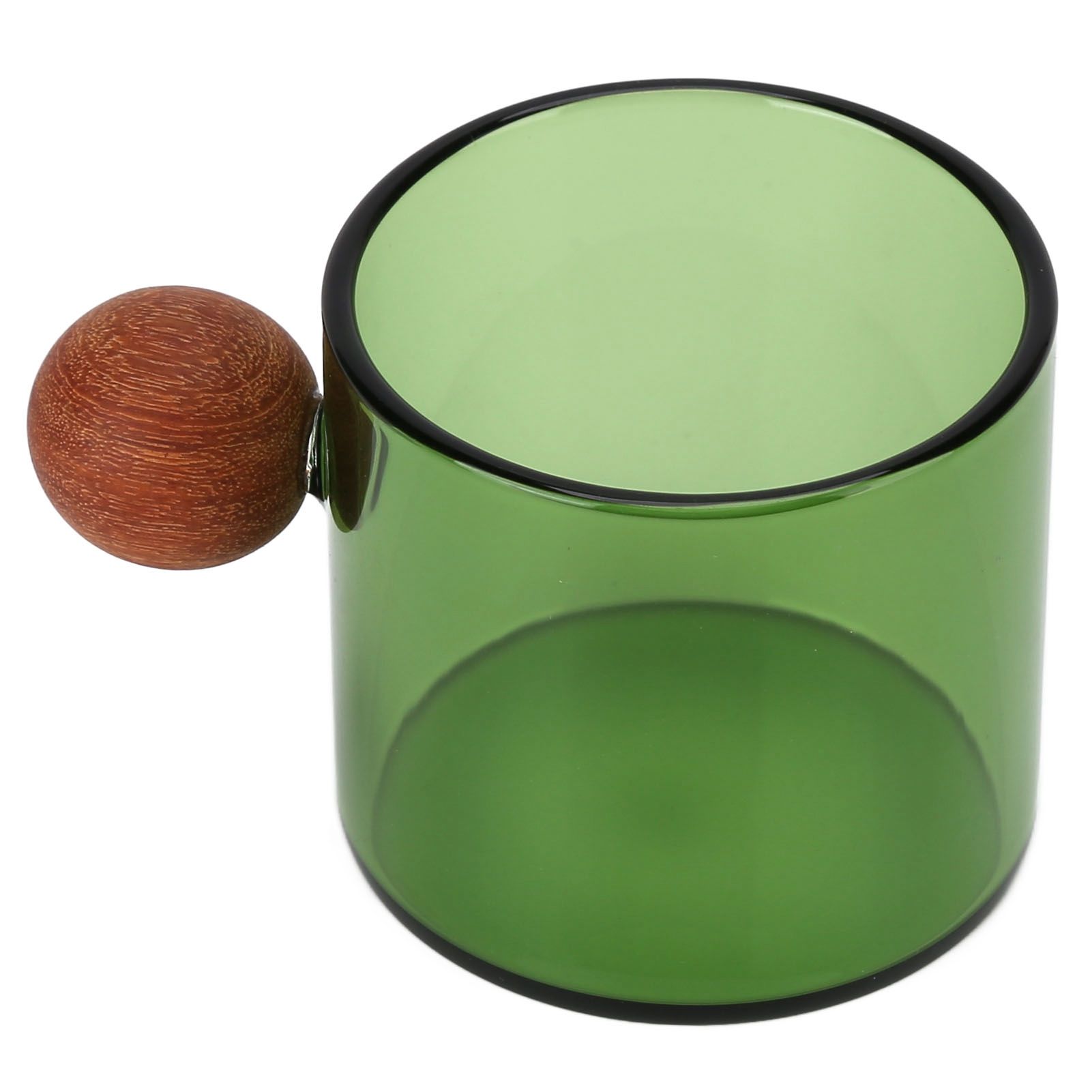 Glass Coffee Cup Clear Heatproof Glass Coffee Mug with Wooden Ball Handle for view 10