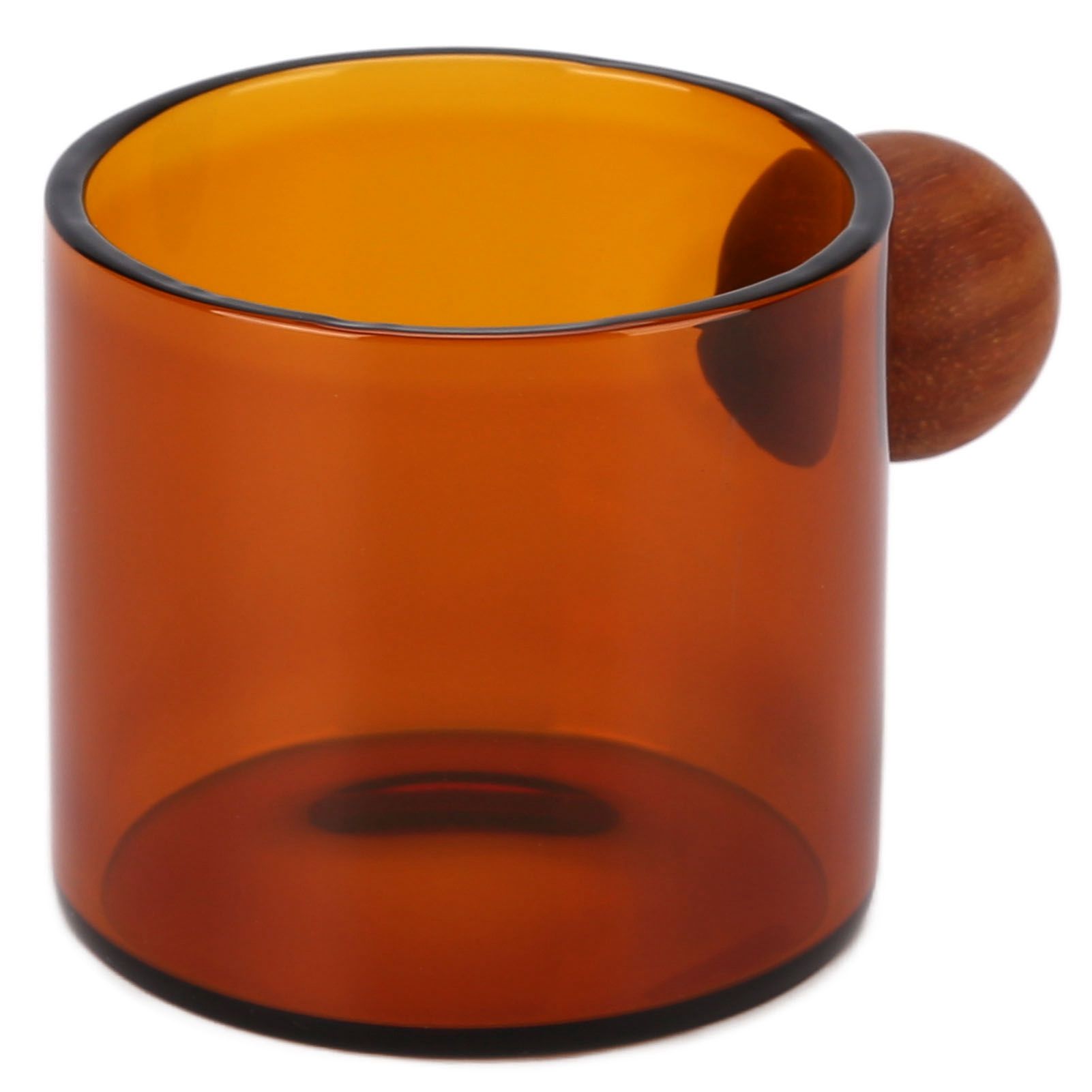 Glass Coffee Cup Clear Heatproof Glass Coffee Mug with Wooden Ball Handle for view 6