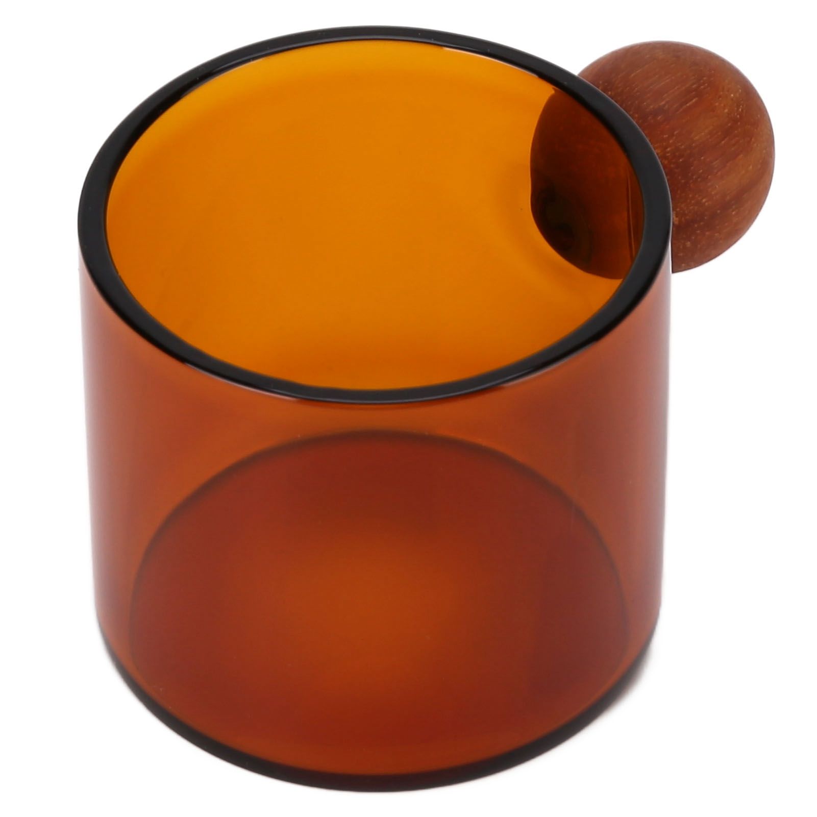 Glass Coffee Cup Clear Heatproof Glass Coffee Mug with Wooden Ball Handle for view 9