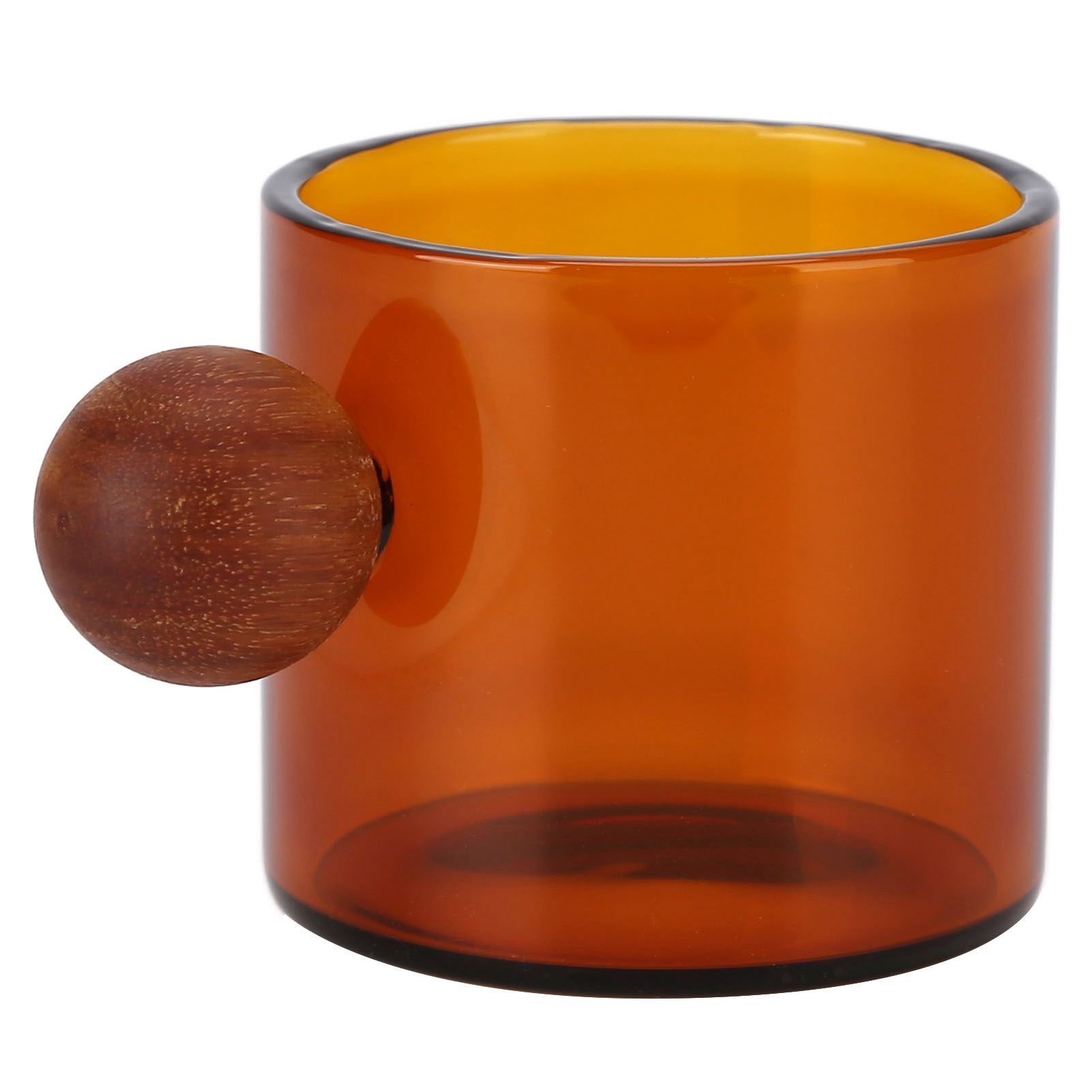 Glass Coffee Cup Clear Heatproof Glass Coffee Mug with Wooden Ball Handle for view 10