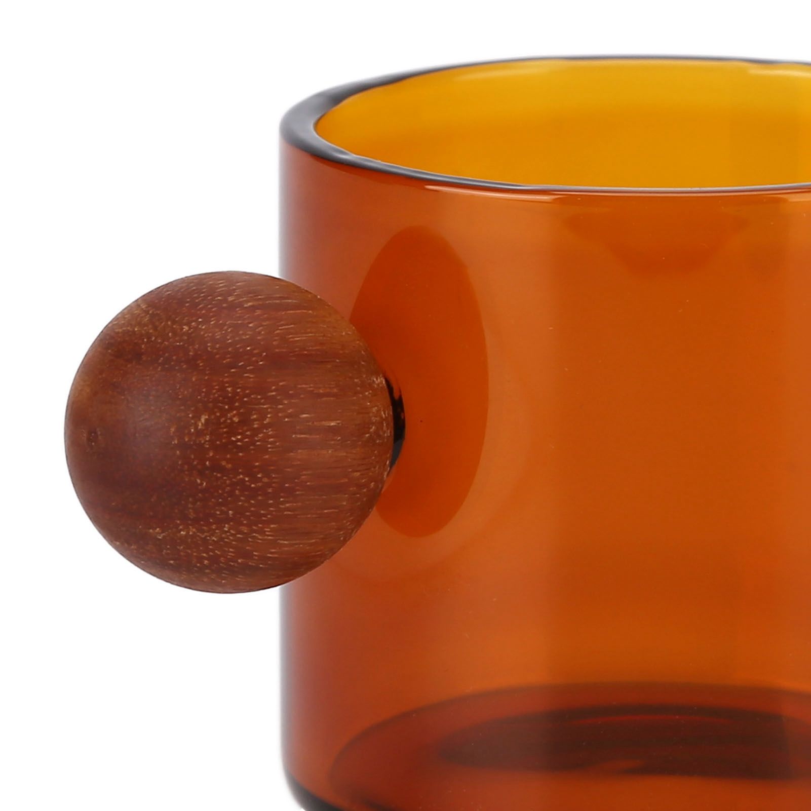 Glass Coffee Cup Clear Heatproof Glass Coffee Mug with Wooden Ball Handle for view 15