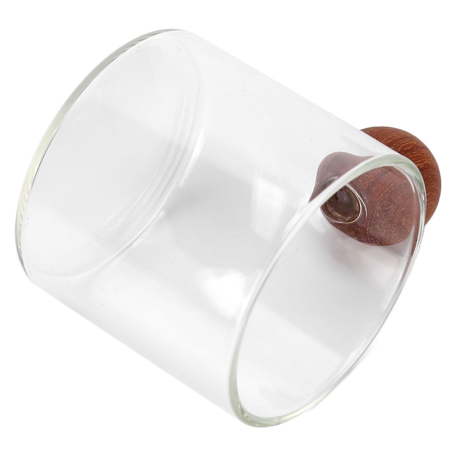 Glass Coffee Cup Clear Heatproof Glass Coffee Mug with Wooden Ball Handle for view 3
