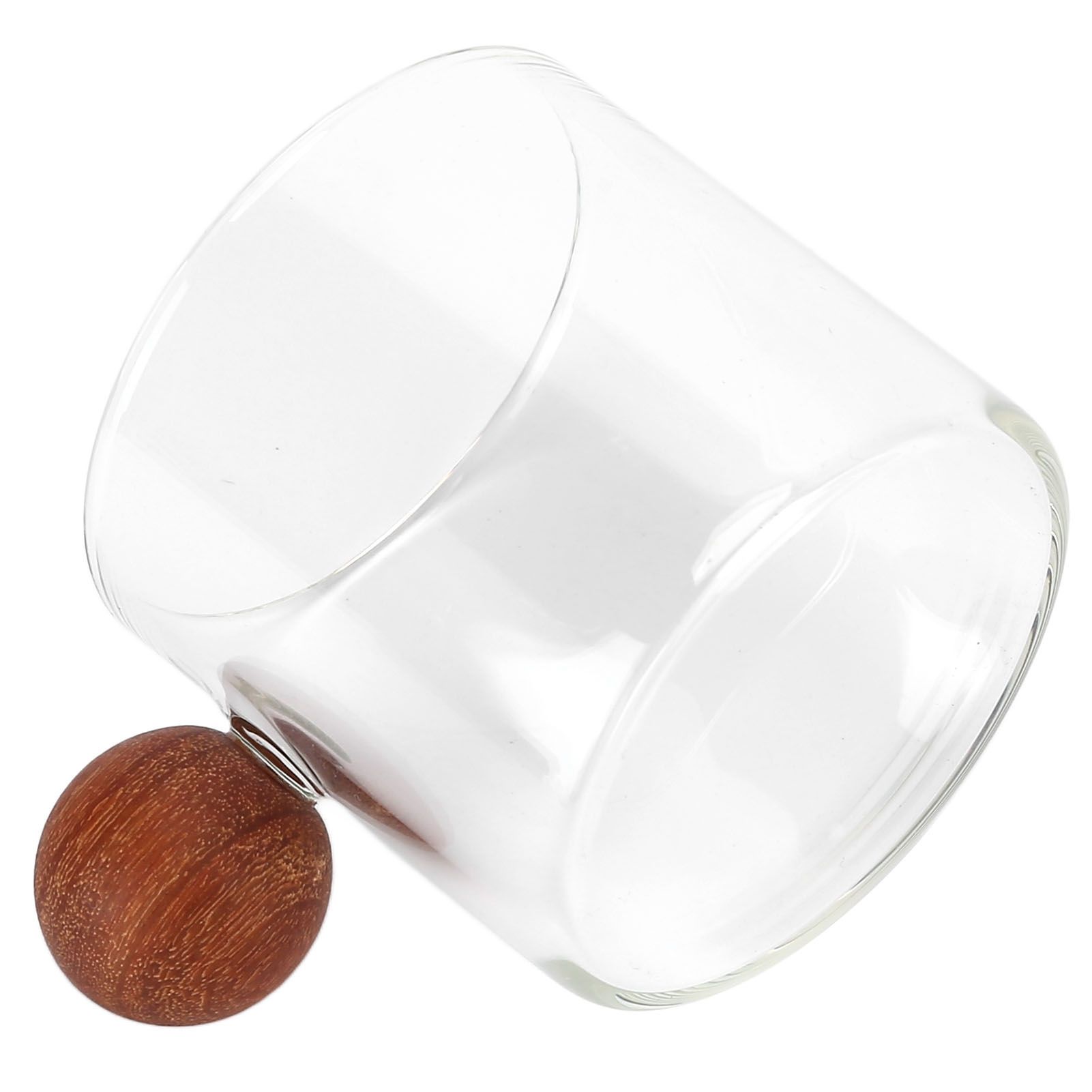 Glass Coffee Cup Clear Heatproof Glass Coffee Mug with Wooden Ball Handle for view 10