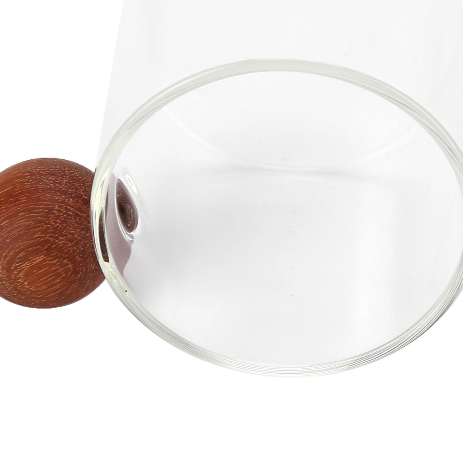 Glass Coffee Cup Clear Heatproof Glass Coffee Mug with Wooden Ball Handle for view 15