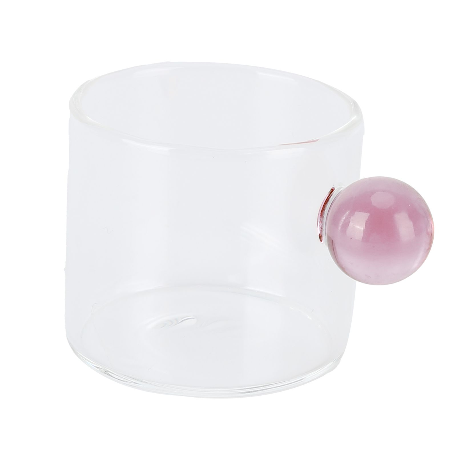 Teacup Glass Mug Transparent Heat Resistant Glass Coffee Cup with Ball Handle