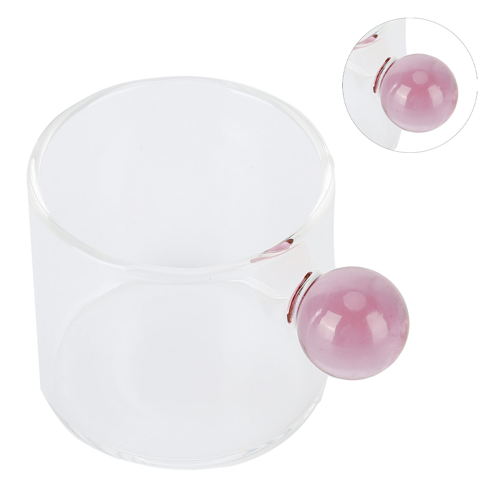 Teacup Glass Mug Transparent Heat Resistant Glass Coffee Cup with Ball Handle view 2