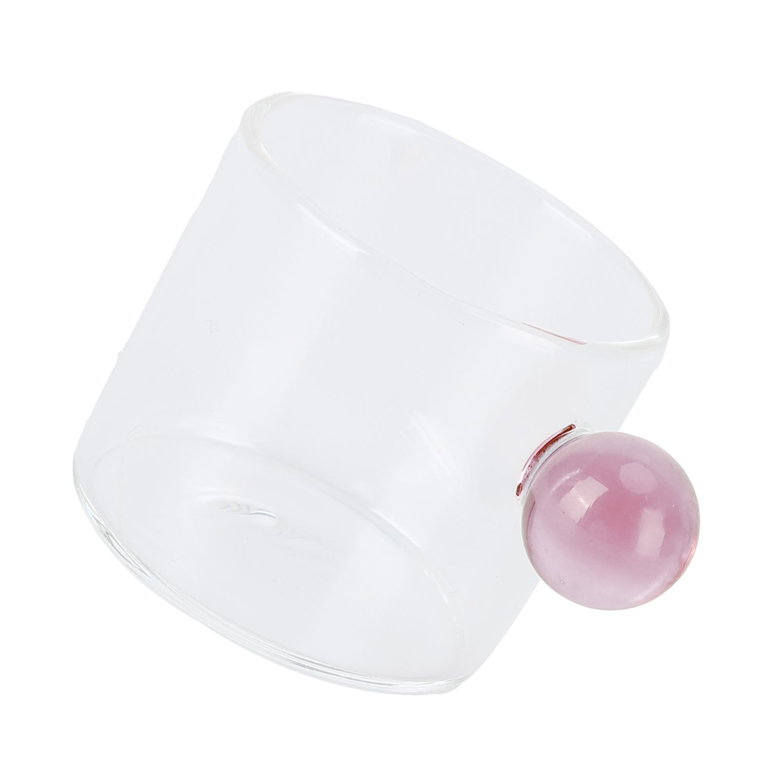 Teacup Glass Mug Transparent Heat Resistant Glass Coffee Cup with Ball Handle view 3