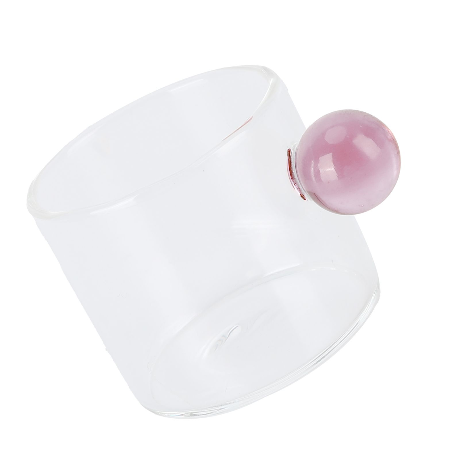 Teacup Glass Mug Transparent Heat Resistant Glass Coffee Cup with Ball Handle view 4