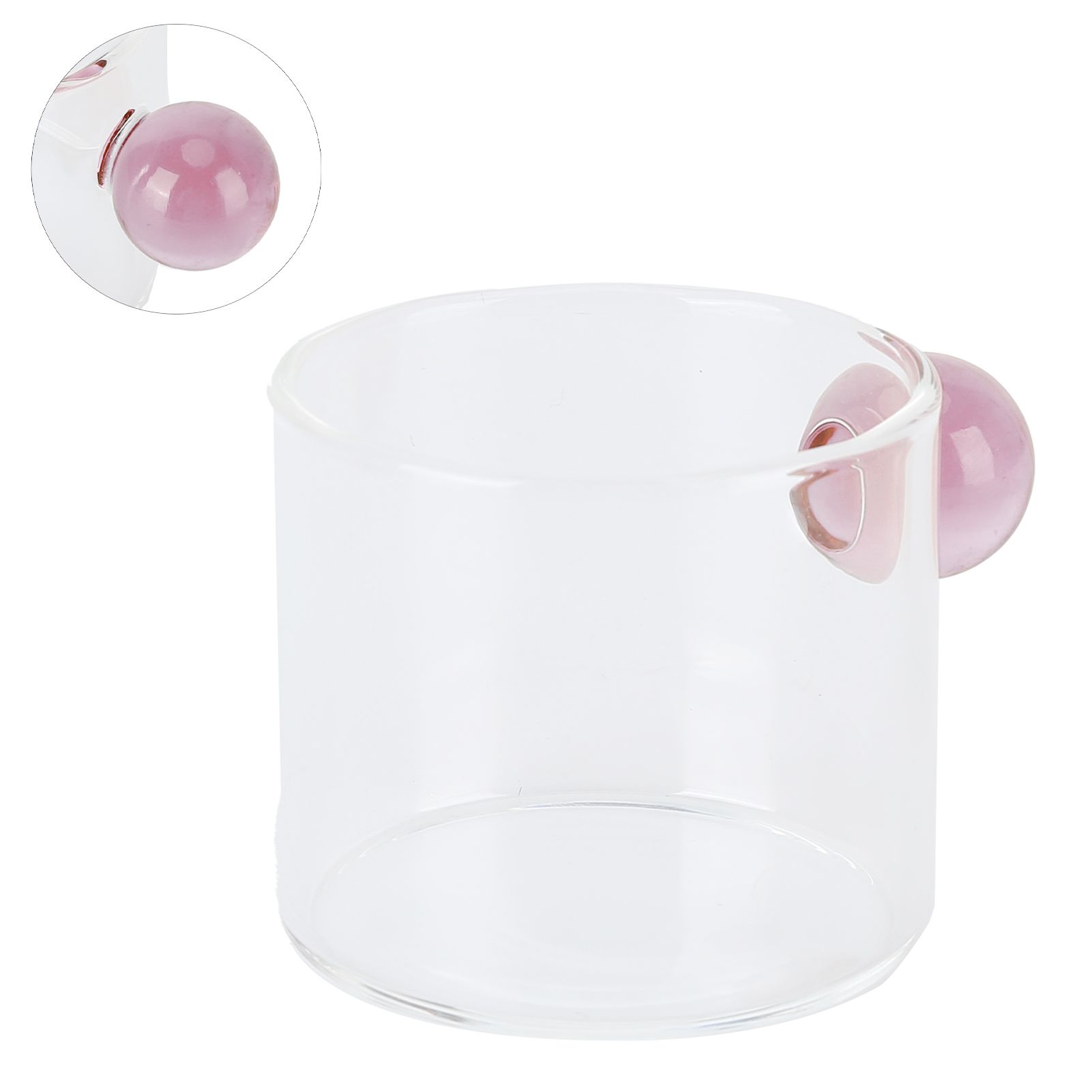 Teacup Glass Mug Transparent Heat Resistant Glass Coffee Cup with Ball Handle view 5