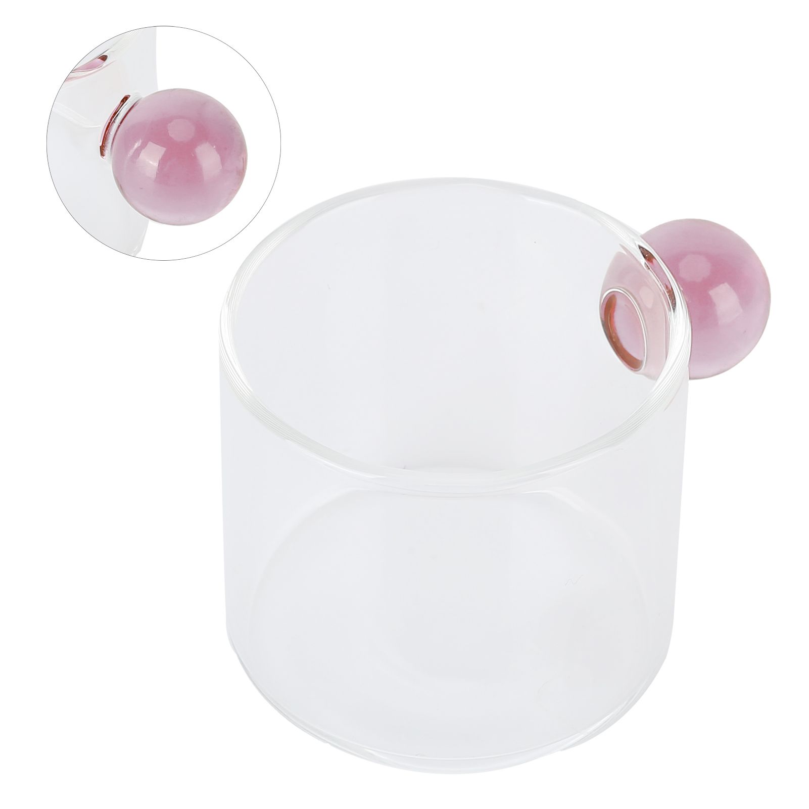 Teacup Glass Mug Transparent Heat Resistant Glass Coffee Cup with Ball Handle view 6