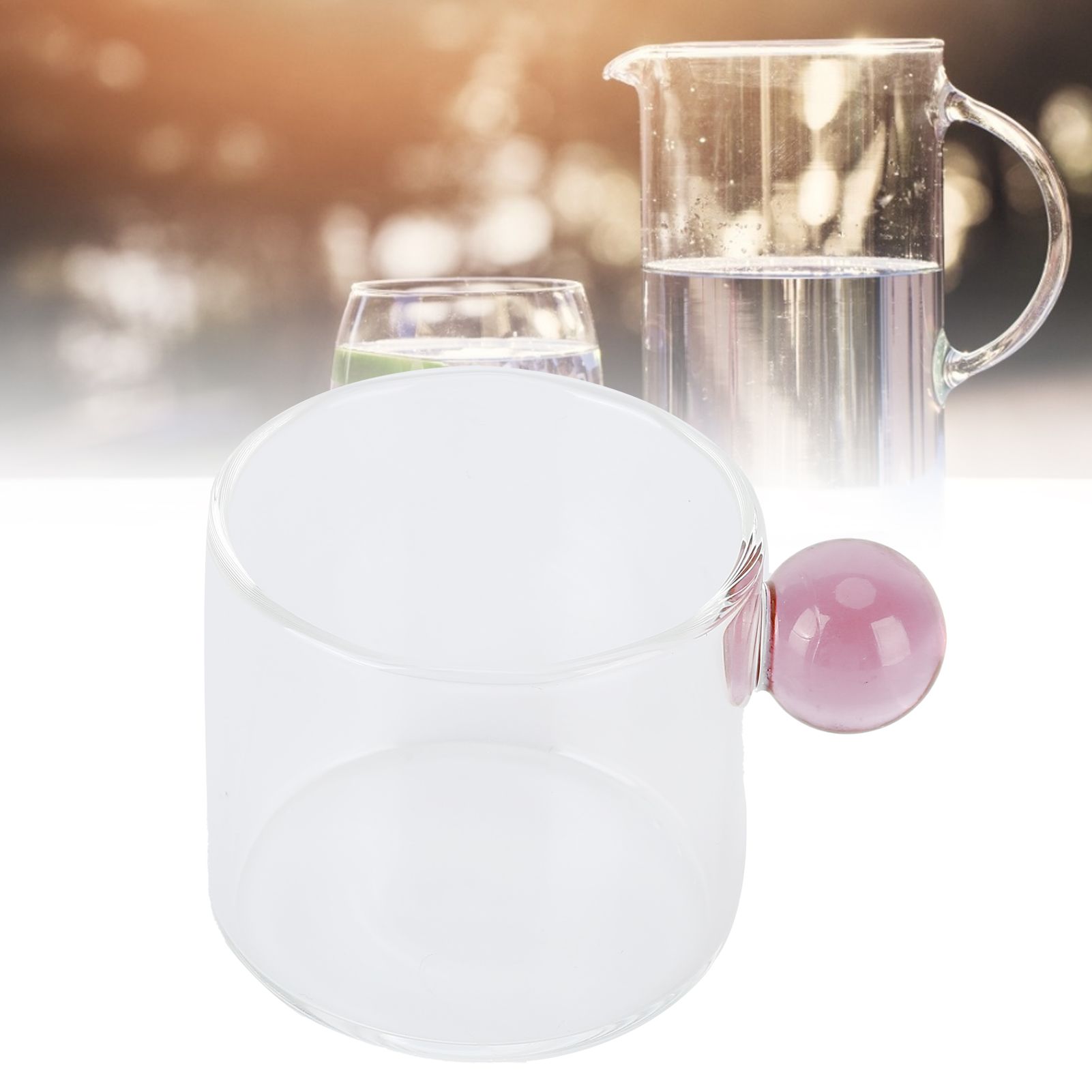 Teacup Glass Mug Transparent Heat Resistant Glass Coffee Cup with Ball Handle view 11