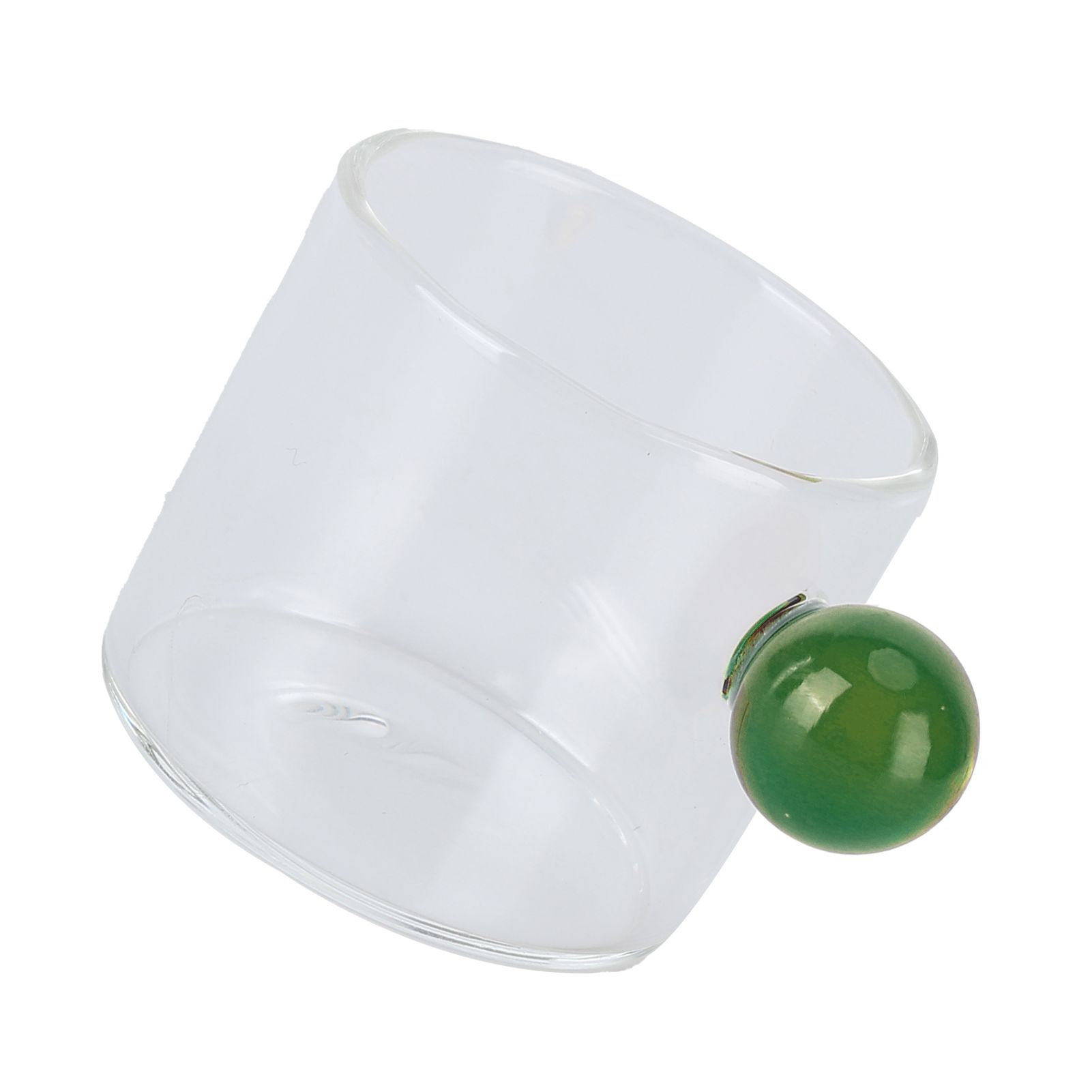 Teacup Glass Mug Transparent Heat Resistant Glass Coffee Cup with Ball Handle view 3