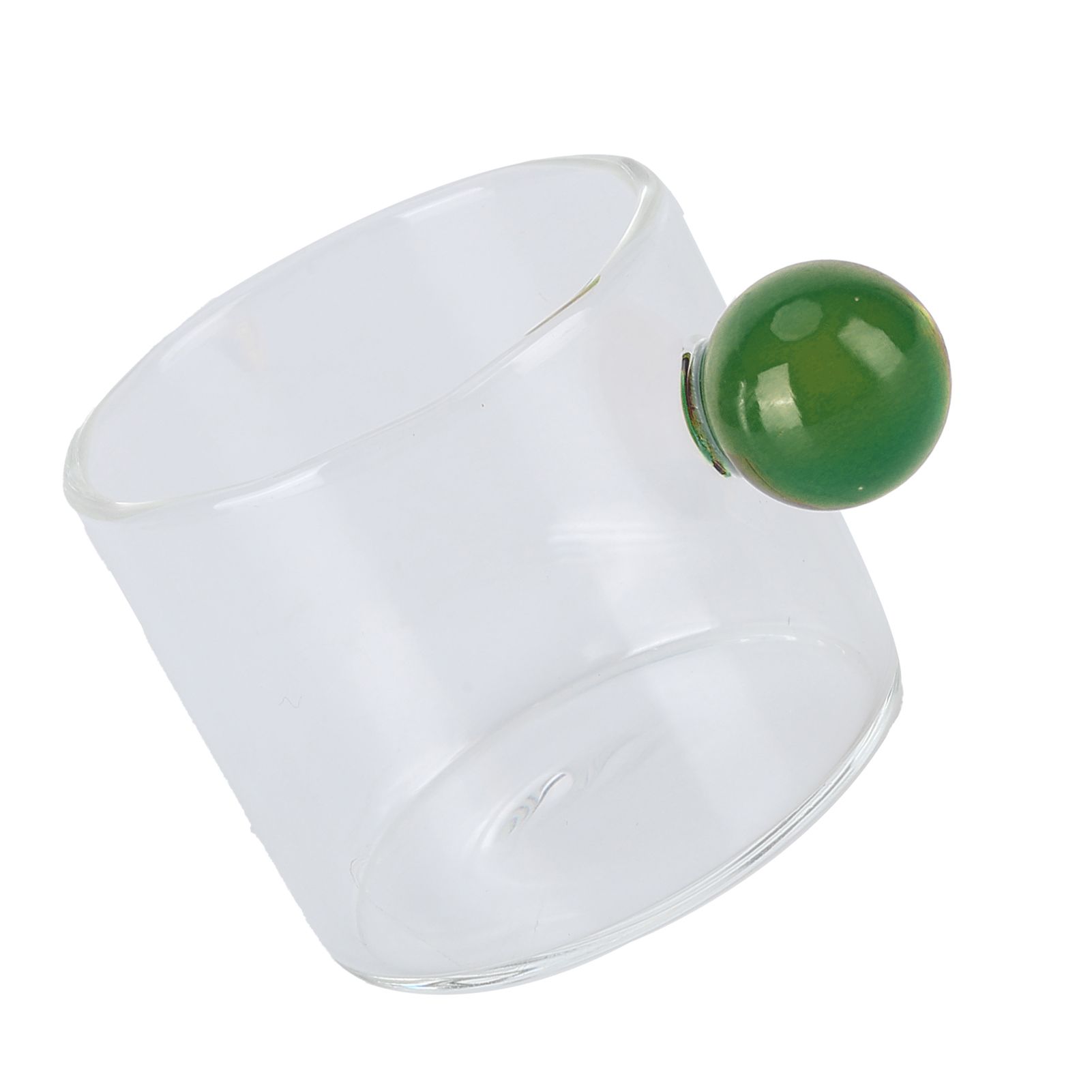 Teacup Glass Mug Transparent Heat Resistant Glass Coffee Cup with Ball Handle view 4