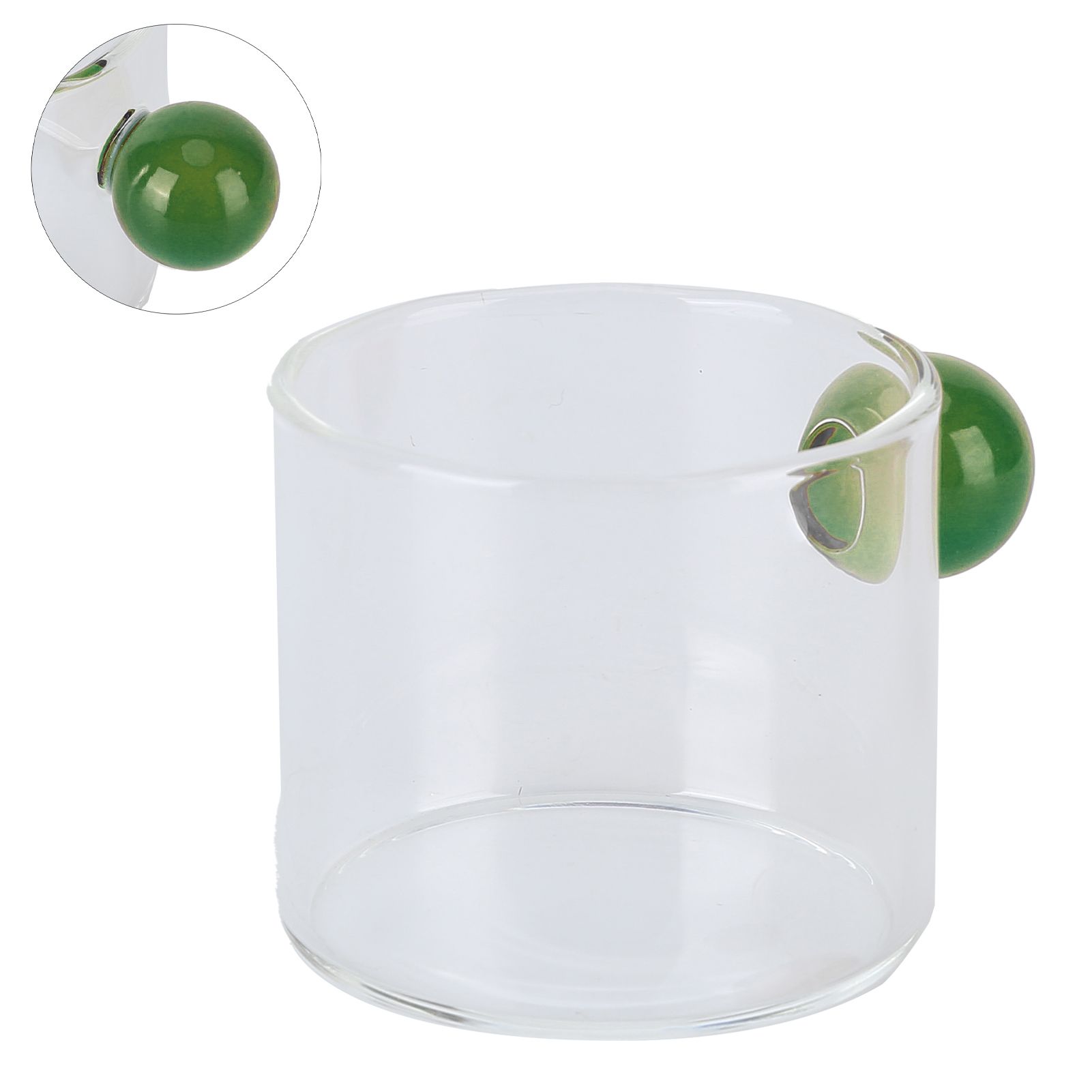 Teacup Glass Mug Transparent Heat Resistant Glass Coffee Cup with Ball Handle view 5