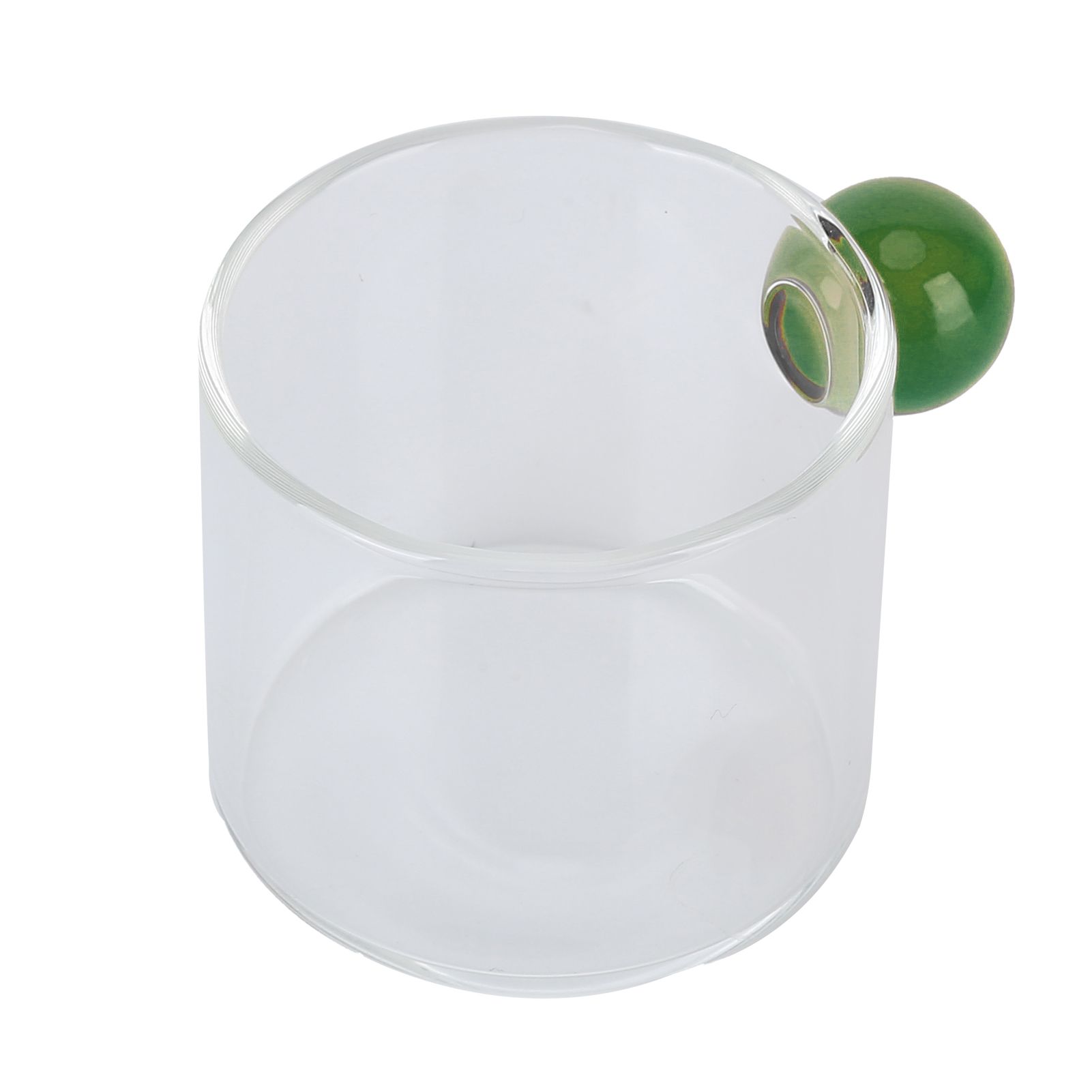 Teacup Glass Mug Transparent Heat Resistant Glass Coffee Cup with Ball Handle view 7