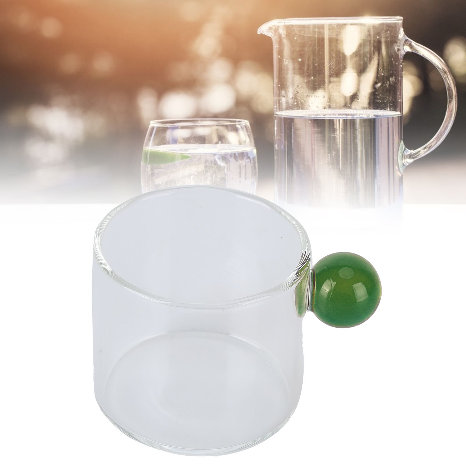 Teacup Glass Mug Transparent Heat Resistant Glass Coffee Cup with Ball Handle view 12