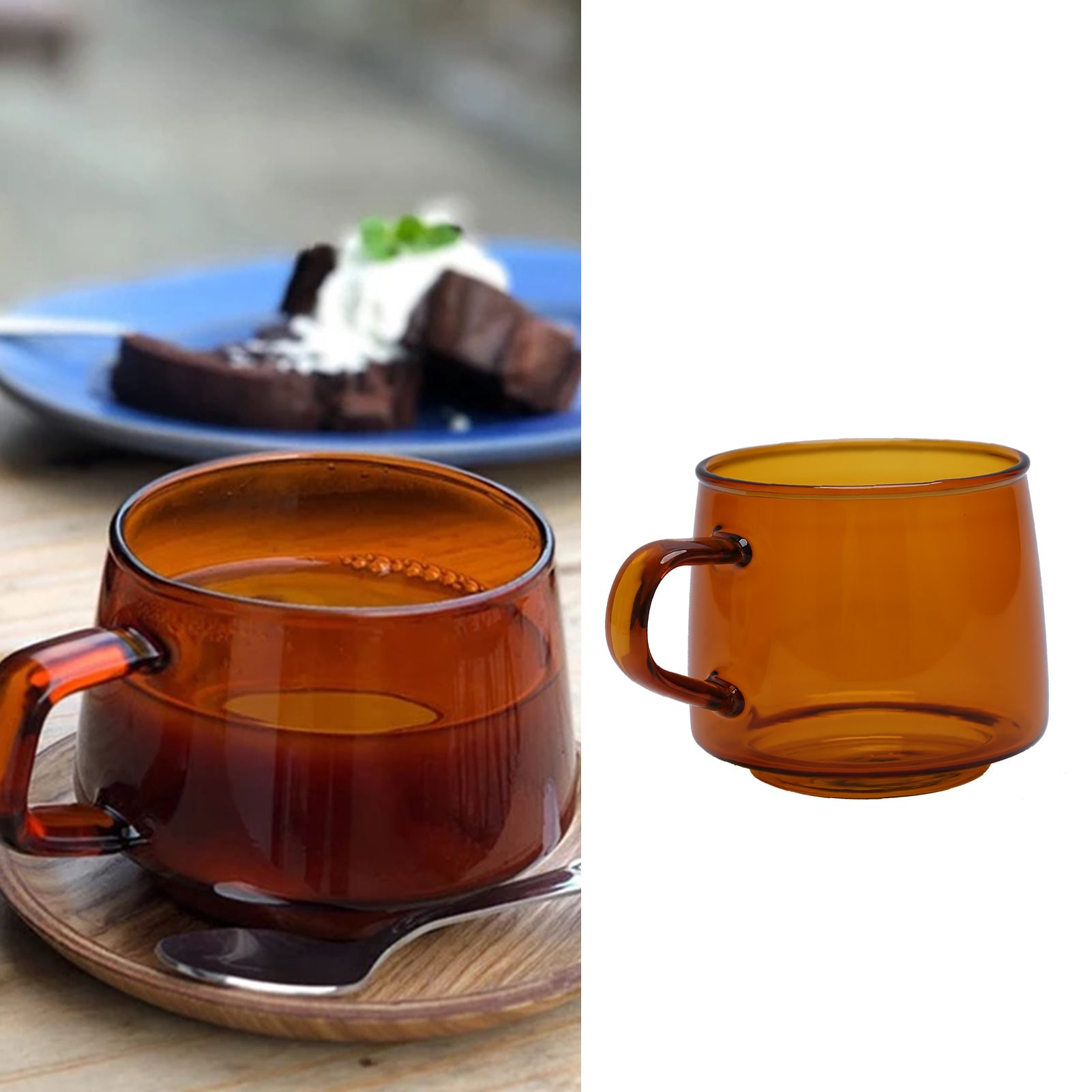 350ml Glass Coffee Cup Crystal Coffee Mug with Handle High Temperature view 11
