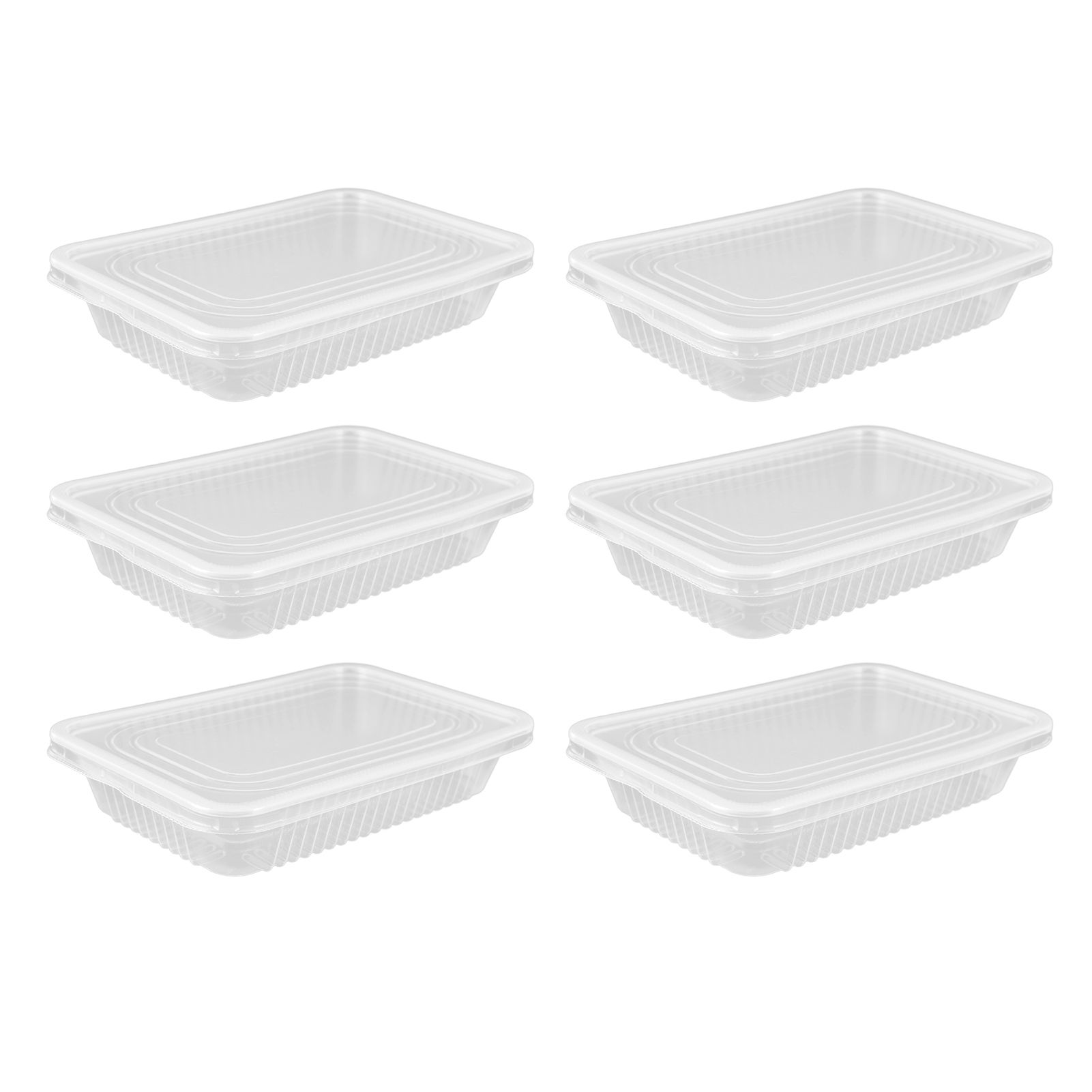 10PCS Disposable Lunch Box Microwavable Disposable Transparent Rectangular view 2